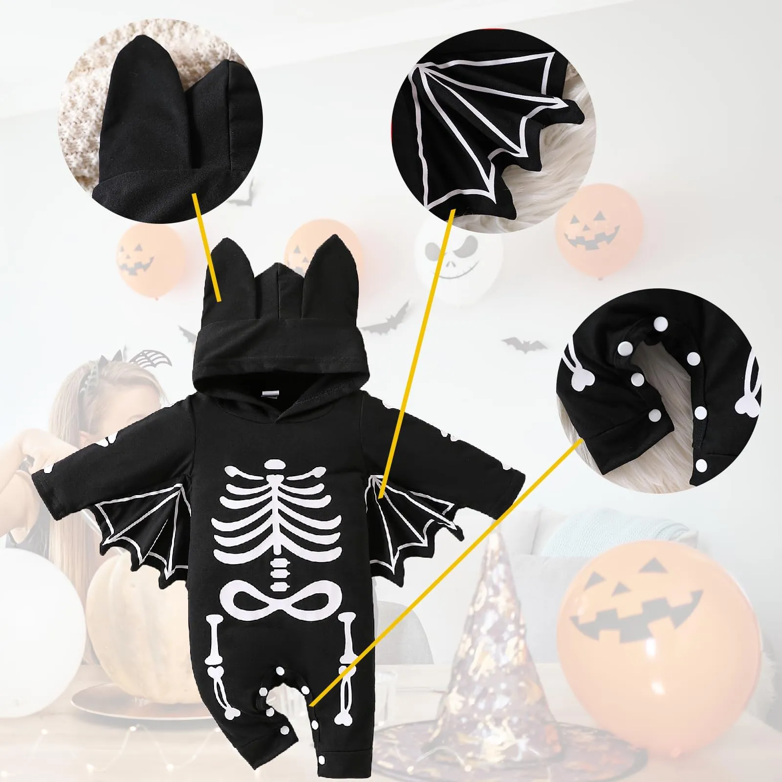 FUTERLY Costume Pipistrello Neonato, 0-3 Mesi - immagine 4
