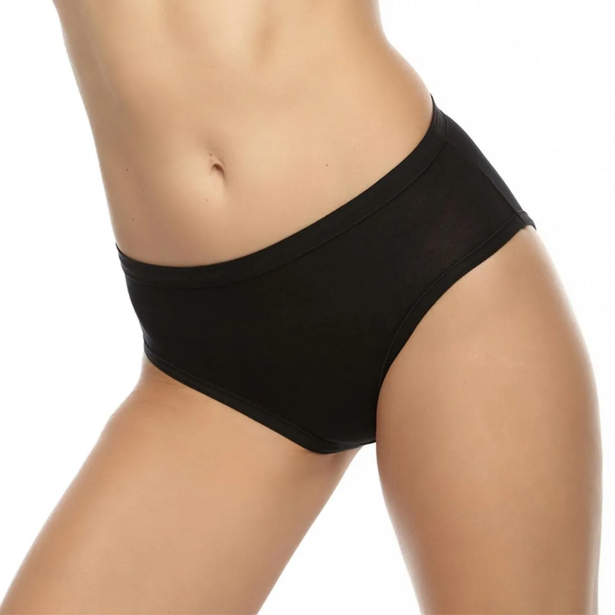 Cotonella Slip Donna Midi Cotone Bielastico, Nero, Taglia S, Confezione da 3 Pezzi - immagine 1