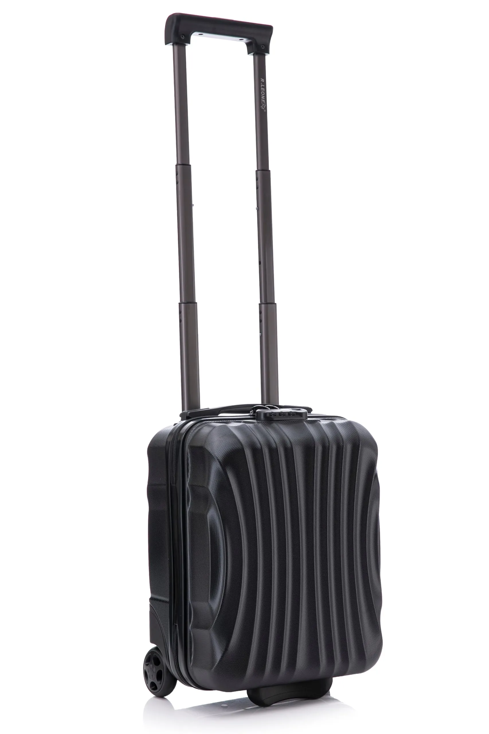 R.Leone Trolley Bagaglio a Mano 40x30x20cm in ABS 2 Ruote 20374FR Nero - immagine 1