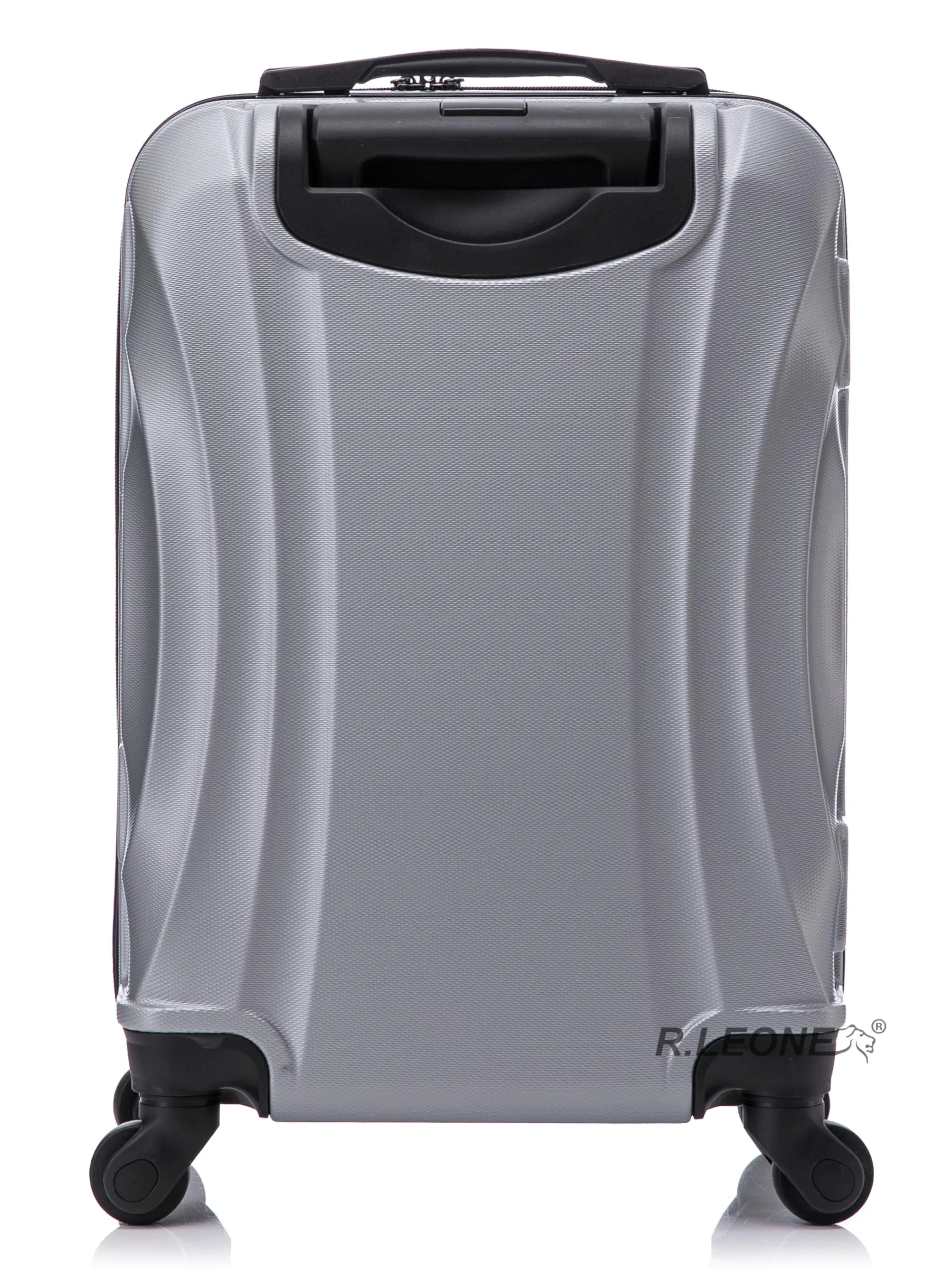 R.Leone Trolley Bagaglio a mano 55x35x25 cm 4 Ruote in ABS 20373FR Argento - immagine 2