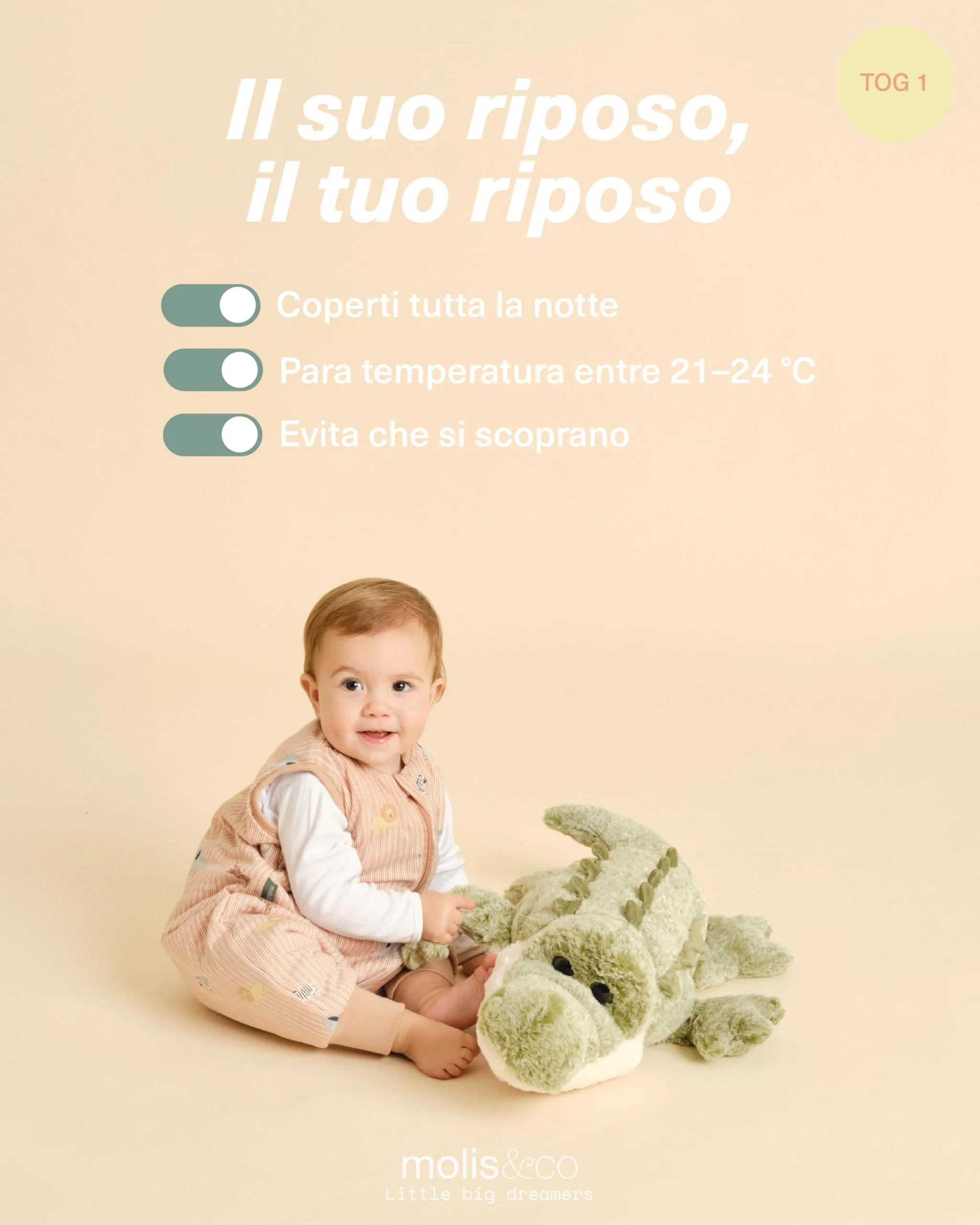 molis & co Sacco Nanna con piedini 1 TOG Cotone Oeko-TEX 100 Jungle 6 anni - immagine 5