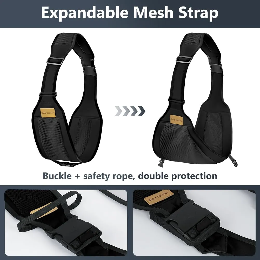 AOOWU Fascia Porta Bambino Traspirante Ergonomica Regolabile, 0-36 Mesi, Max 25 Kg - immagine 3