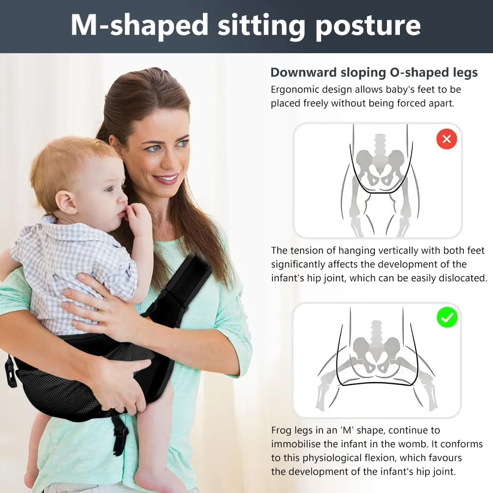 AOOWU Fascia Porta Bambino Traspirante Ergonomica Regolabile, 0-36 Mesi, Max 25 Kg - immagine 5