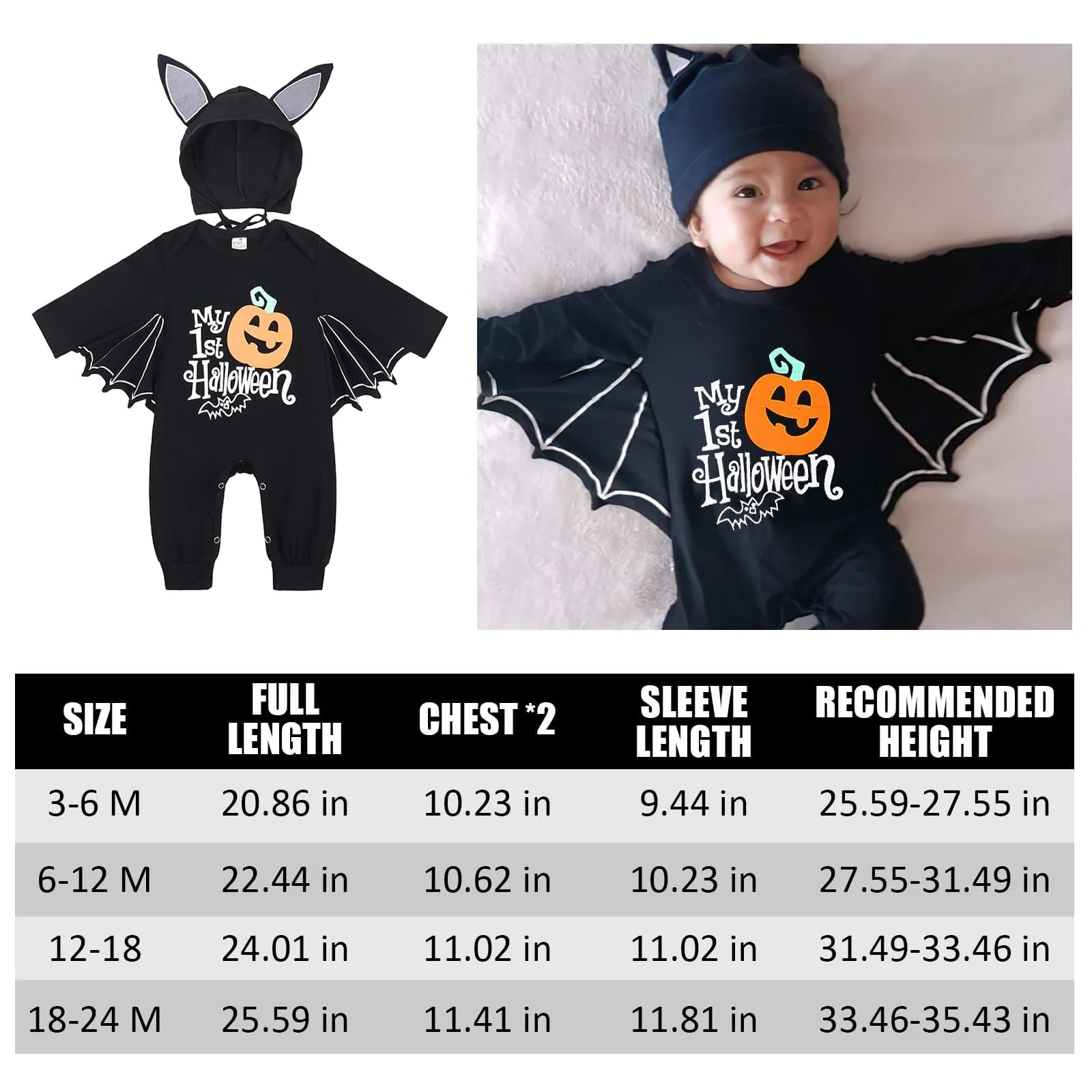 FUTERLY Costume Pipistrello Neonato 12-18 Mesi - immagine 7