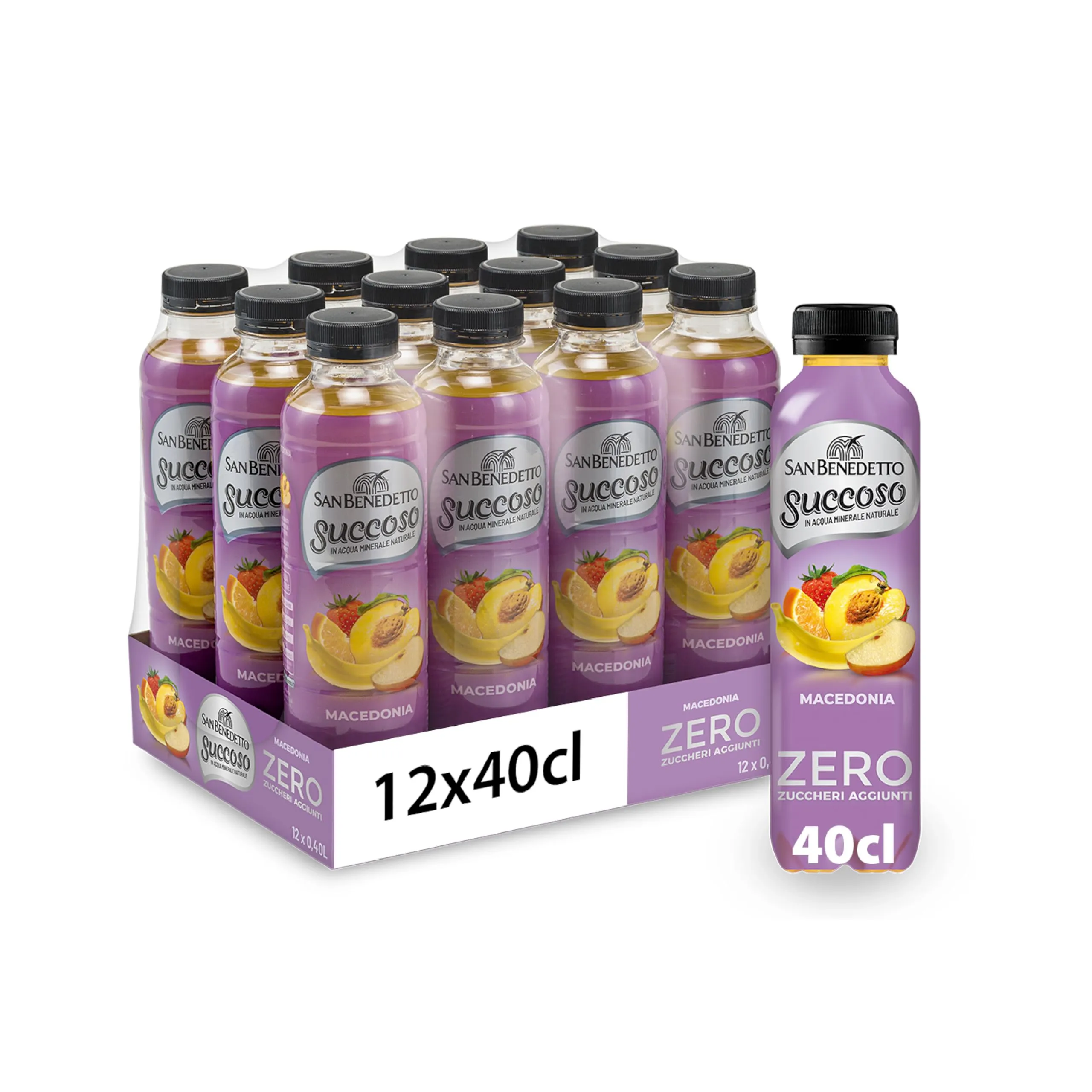 San Benedetto Succoso Zero alla Macedonia 12x400ml - immagine 1