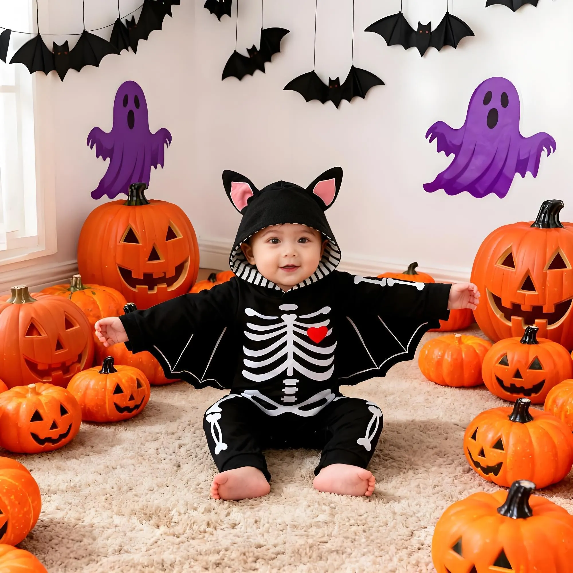 FUTERLY Costume Pipistrello Neonato, 3-6 Mesi - immagine 2