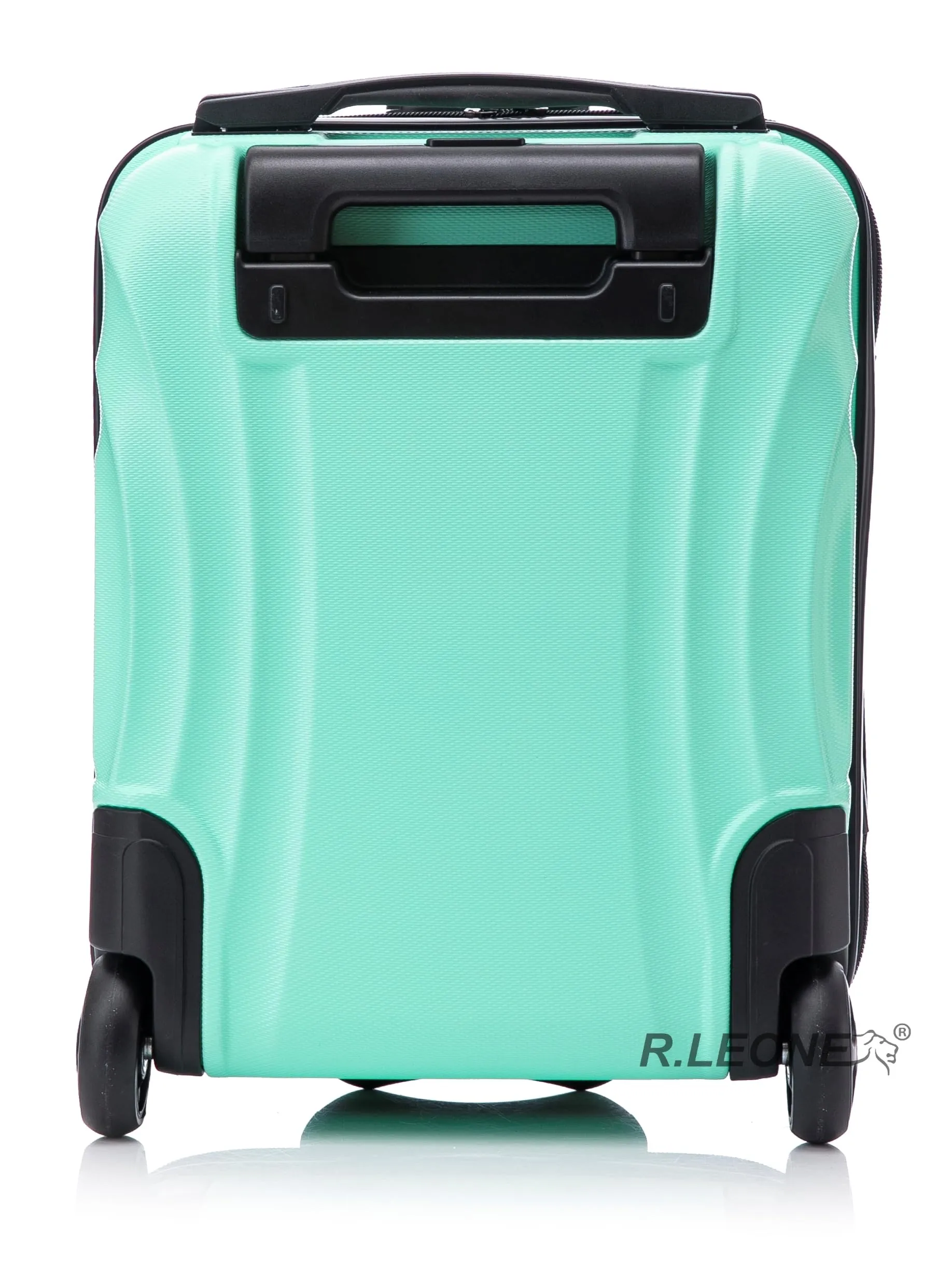R.Leone Valigia Trolley 40x30x20cm Bagaglio a Mano Wizzair Vueling 2 Ruote in ABS 20374FR Verde Acqua - immagine 2