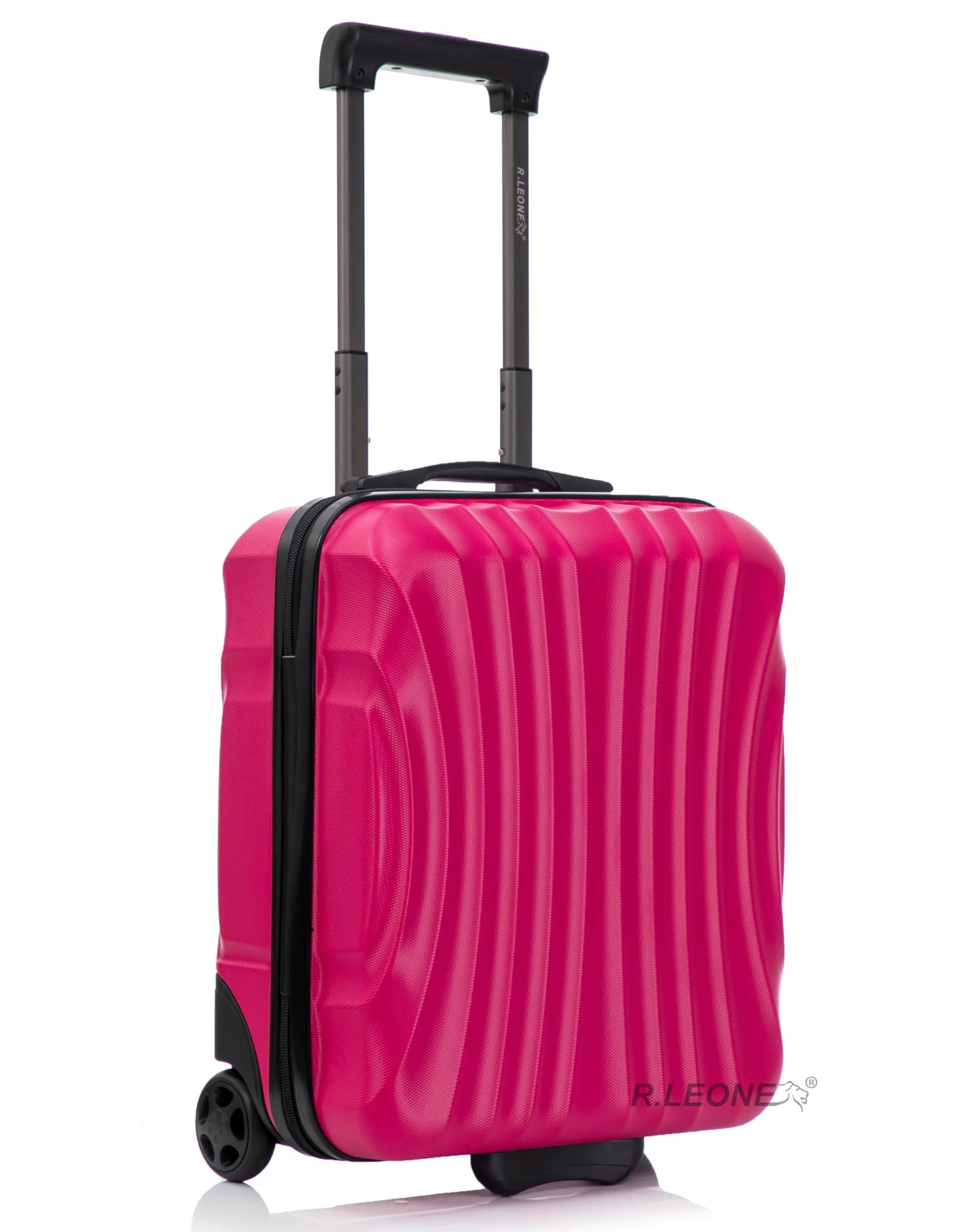 R.Leone Easyjet Trolley Bagaglio a Mano 2 Ruote in ABS 20374ES, Fucsia, 45x36x20 cm - immagine 2