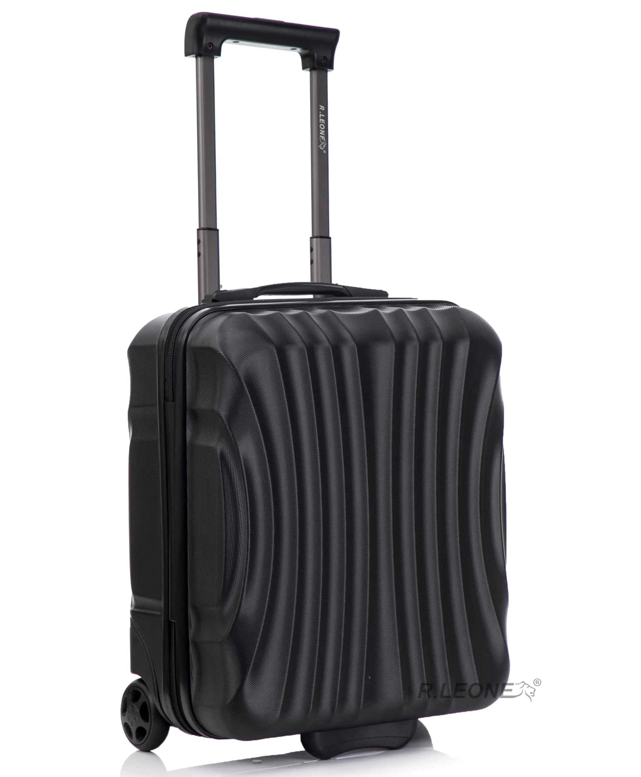 R.Leone Easyjet Trolley Bagaglio a Mano 2 Ruote in ABS 20374ES, Nero, 45x36x20 cm - immagine 2