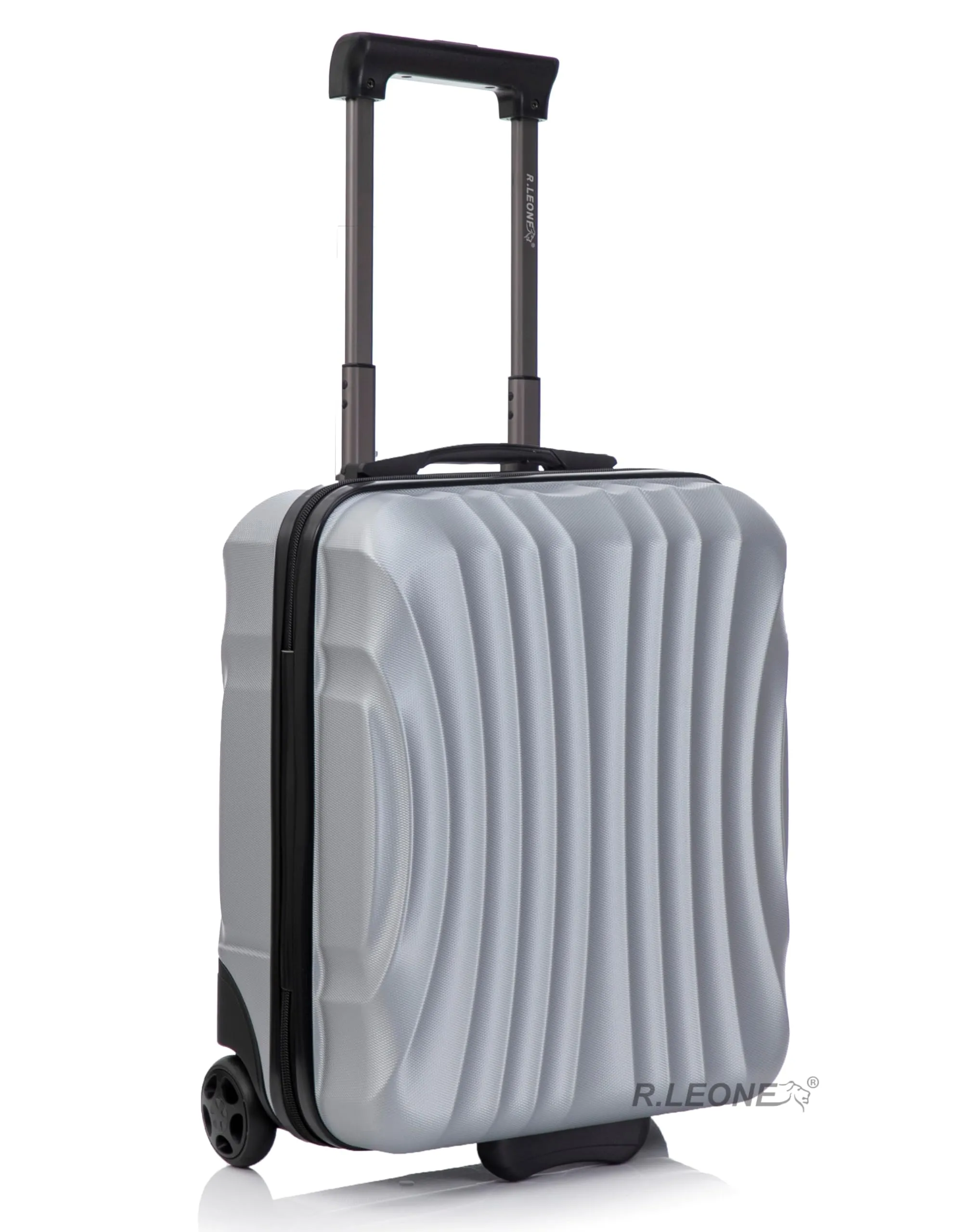 R.Leone Easyjet Trolley Bagaglio a Mano 2 Ruote in ABS 20374ES Argento 45x36x20 cm - immagine 2