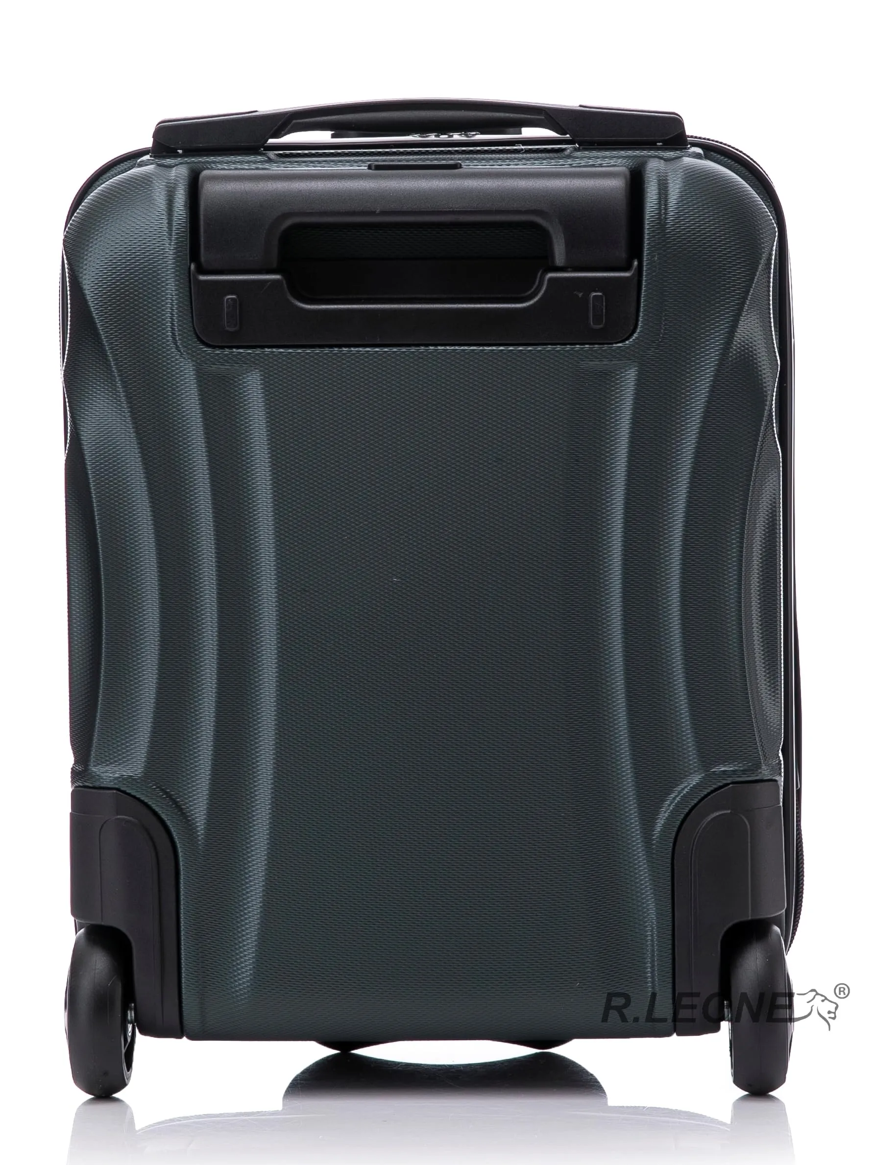 R.Leone Trolley Bagaglio a Mano 40x30x20cm in ABS 2 Ruote 20374FR Verde Scuro - immagine 2