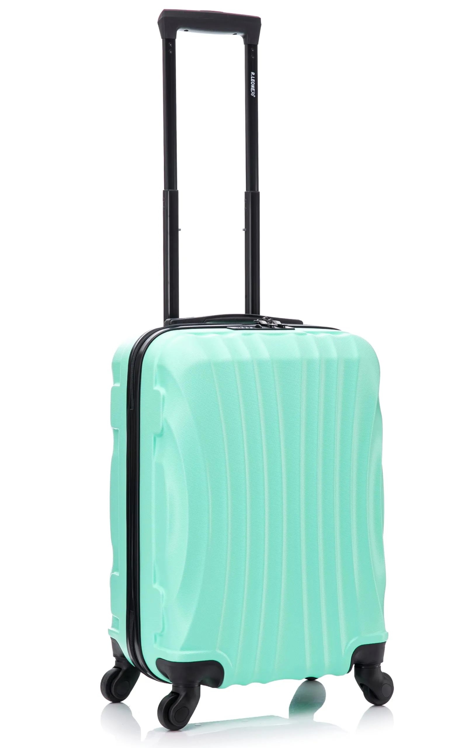 R.Leone Trolley Bagaglio a Mano 4 Ruote in ABS 55x35x25 cm 20373FR - Verde Acqua - immagine 1