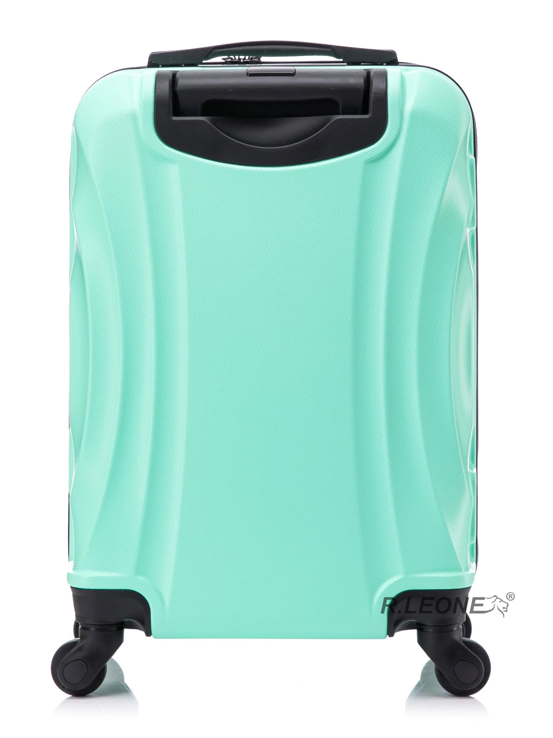R.Leone Trolley Bagaglio a Mano 4 Ruote in ABS 55x35x25 cm 20373FR - Verde Acqua - immagine 2