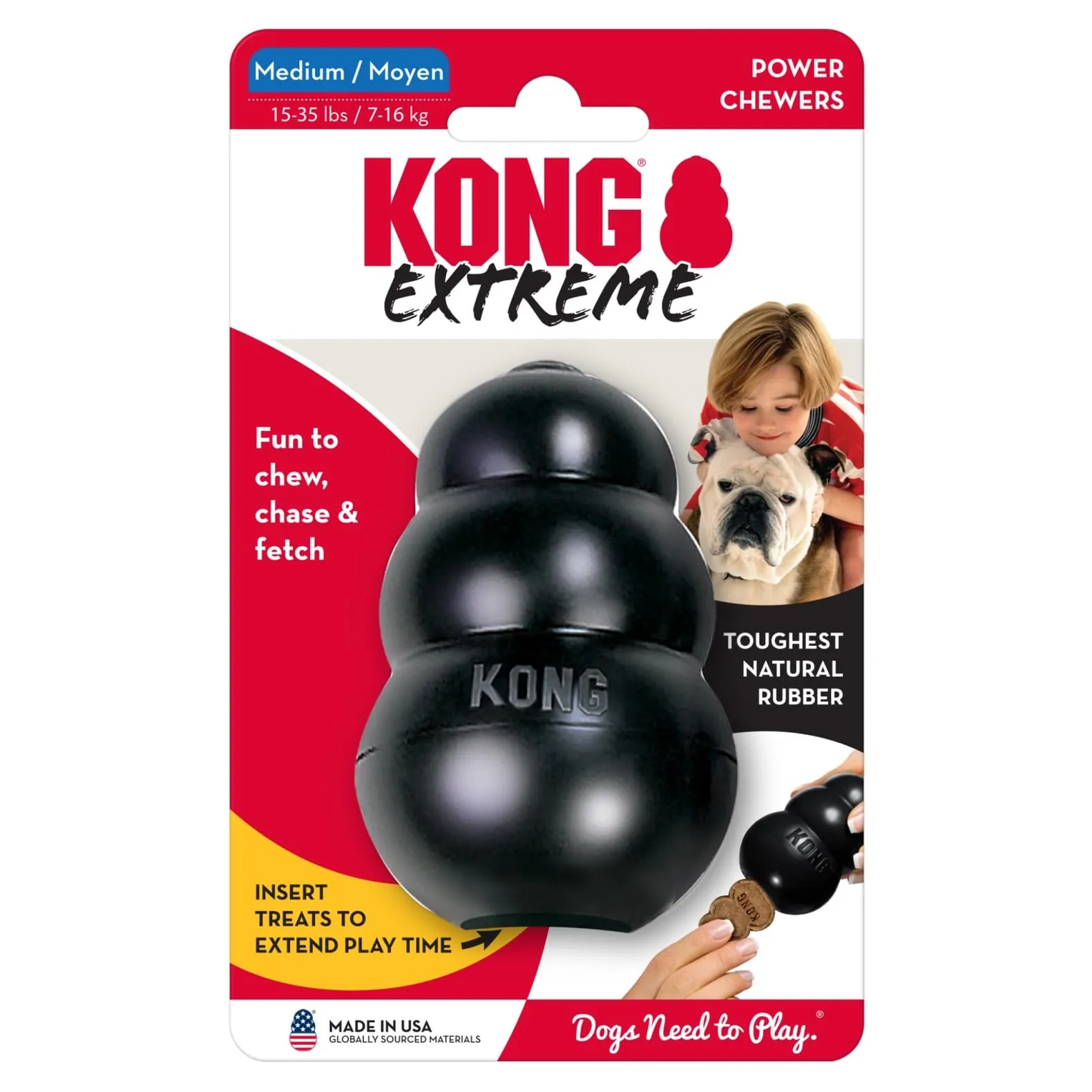 KONG Extreme Giocattolo da Masticare Riempibile per Cani, Taglia Media - immagine 9