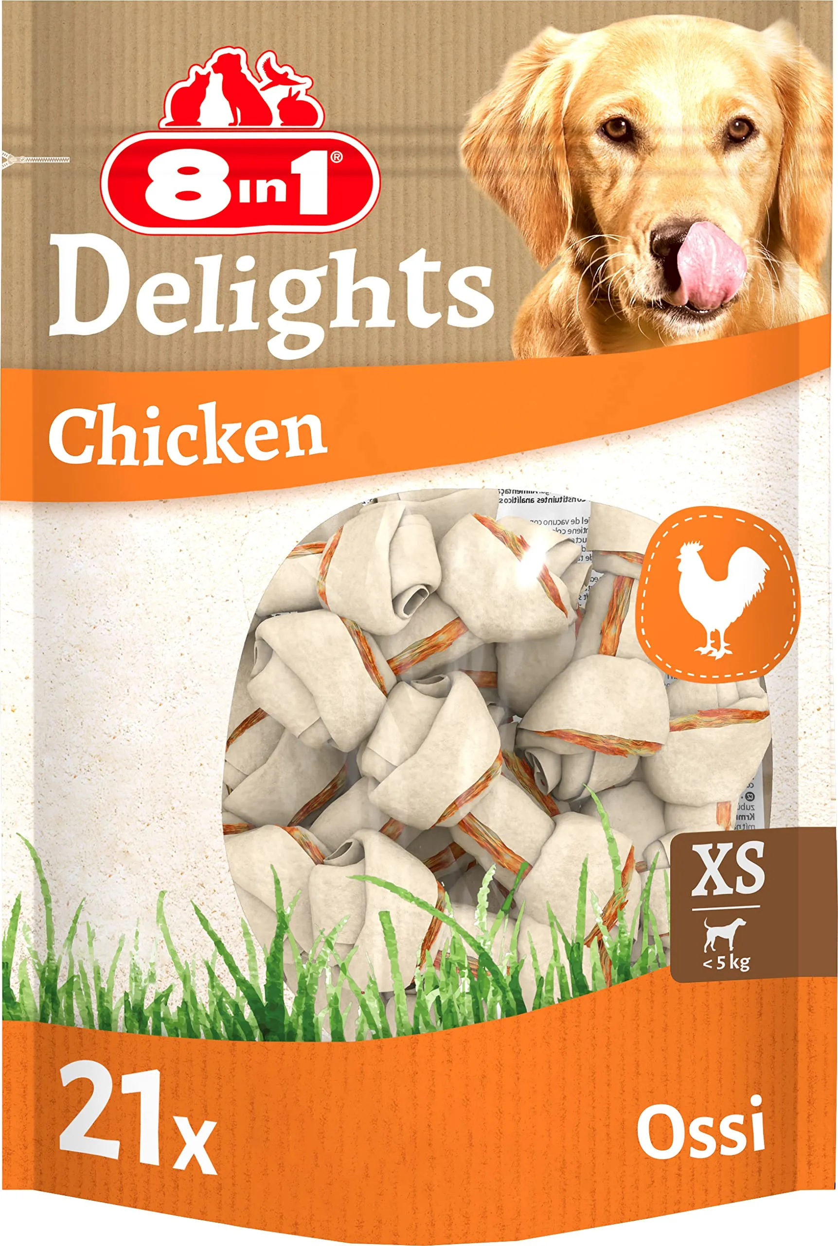 8in1 Delights Chicken Bones XS, 21 Pezzi - immagine 1