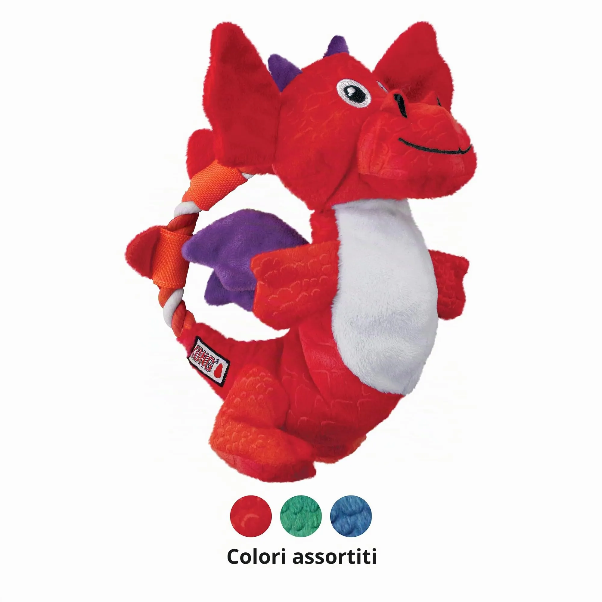 KONG Dragon Knots Dog Toy for Medium/Large Dogs (Multi-color) - immagine 4
