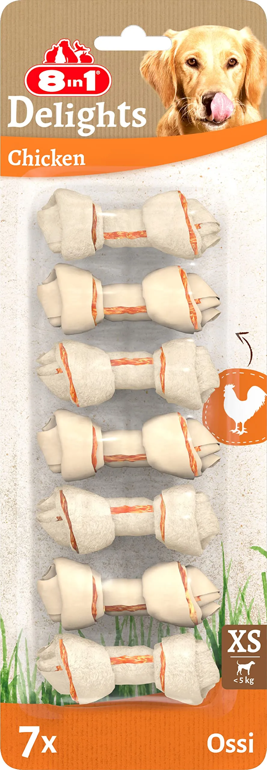 8in1 Delights Chicken Bones XS, 7 Pezzi - immagine 1