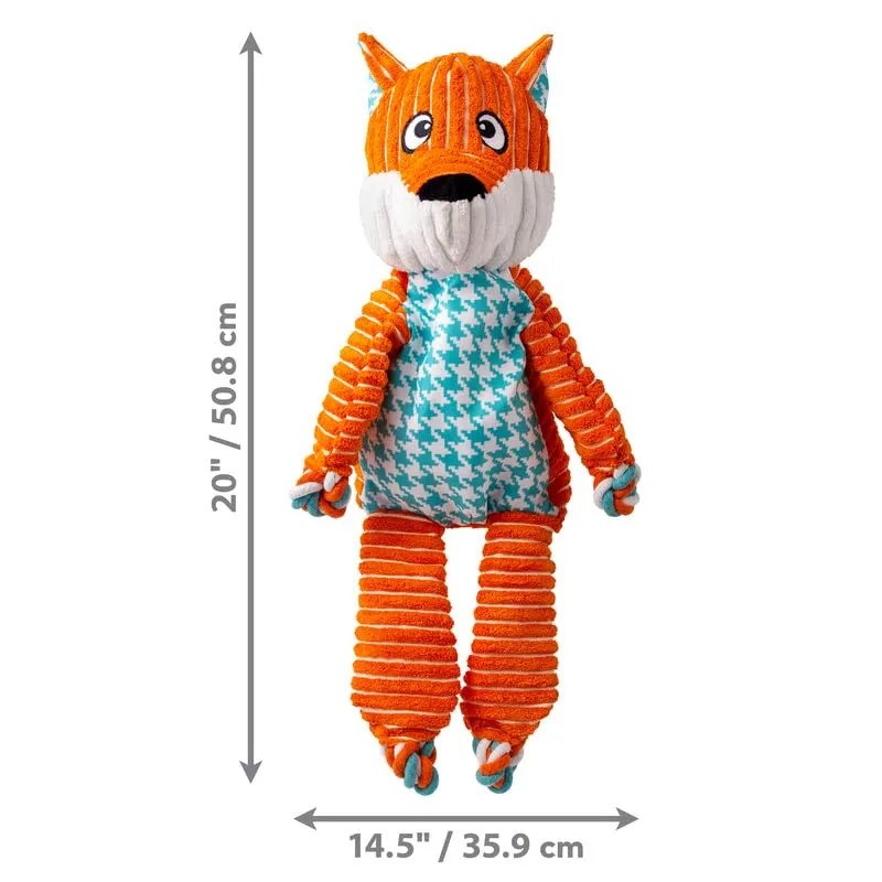 KONG Floppy Knots Giocattolo per cani in peluche e corda (Volpe, Extra Large) - immagine 3