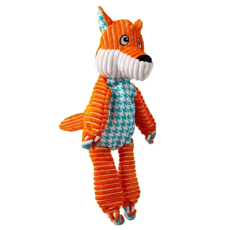 KONG Floppy Knots Giocattolo per cani in peluche e corda (Volpe, Extra Large) - immagine 5