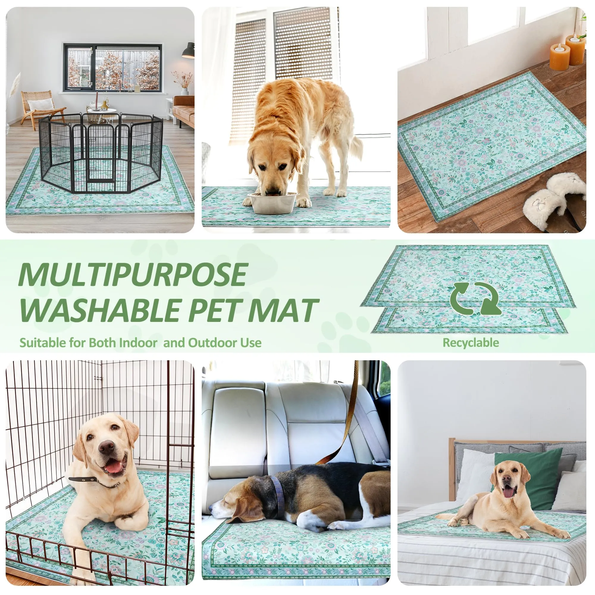 BaoDan Traversine Lavabili per Cani, Assorbenti, 122x122cm, 2 Pezzi - immagine 6