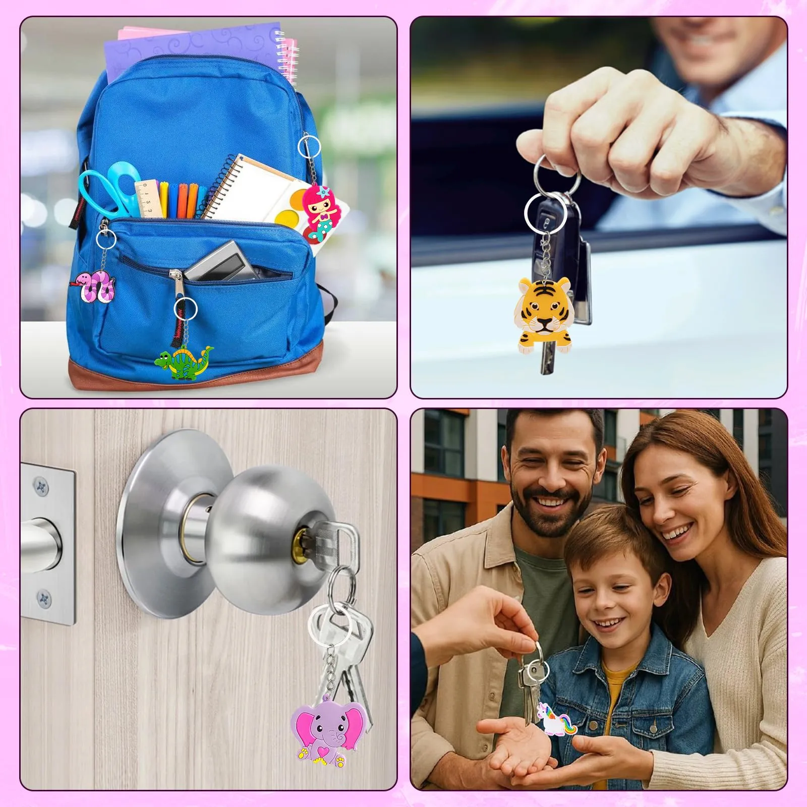 NHDDGR 40 Portachiavi Animali in Silicone per Bambini - immagine 3