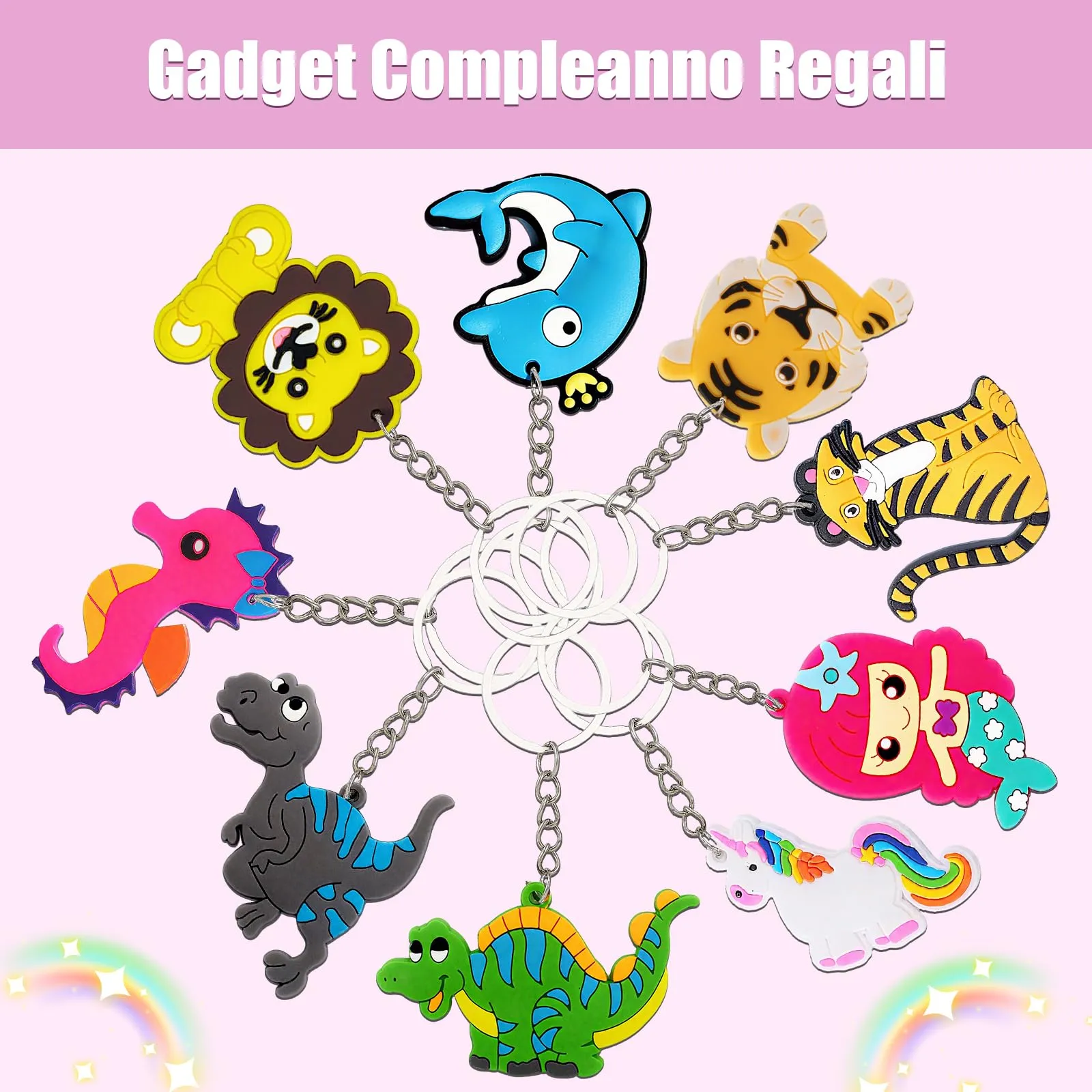 NHDDGR 40 Portachiavi Animali in Silicone per Bambini - immagine 7