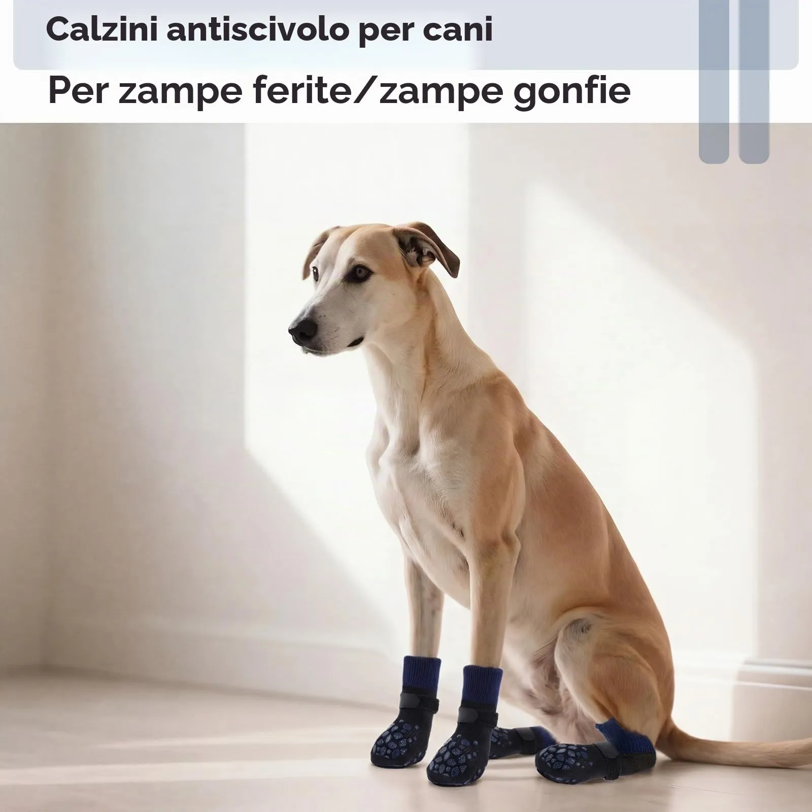 PUMYPOREITY Calzini Protezione Zampe per Cani e Gatti, Calze Recupero Post-Operazione Regolabili (Blu, S) - immagine 5