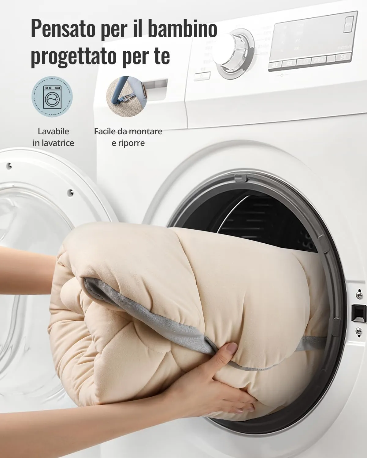Blissful Diary Palestrina Neonato Montessori con Arco Rimovibile e 6 Giochi, Tema Boho Oceano - immagine 7