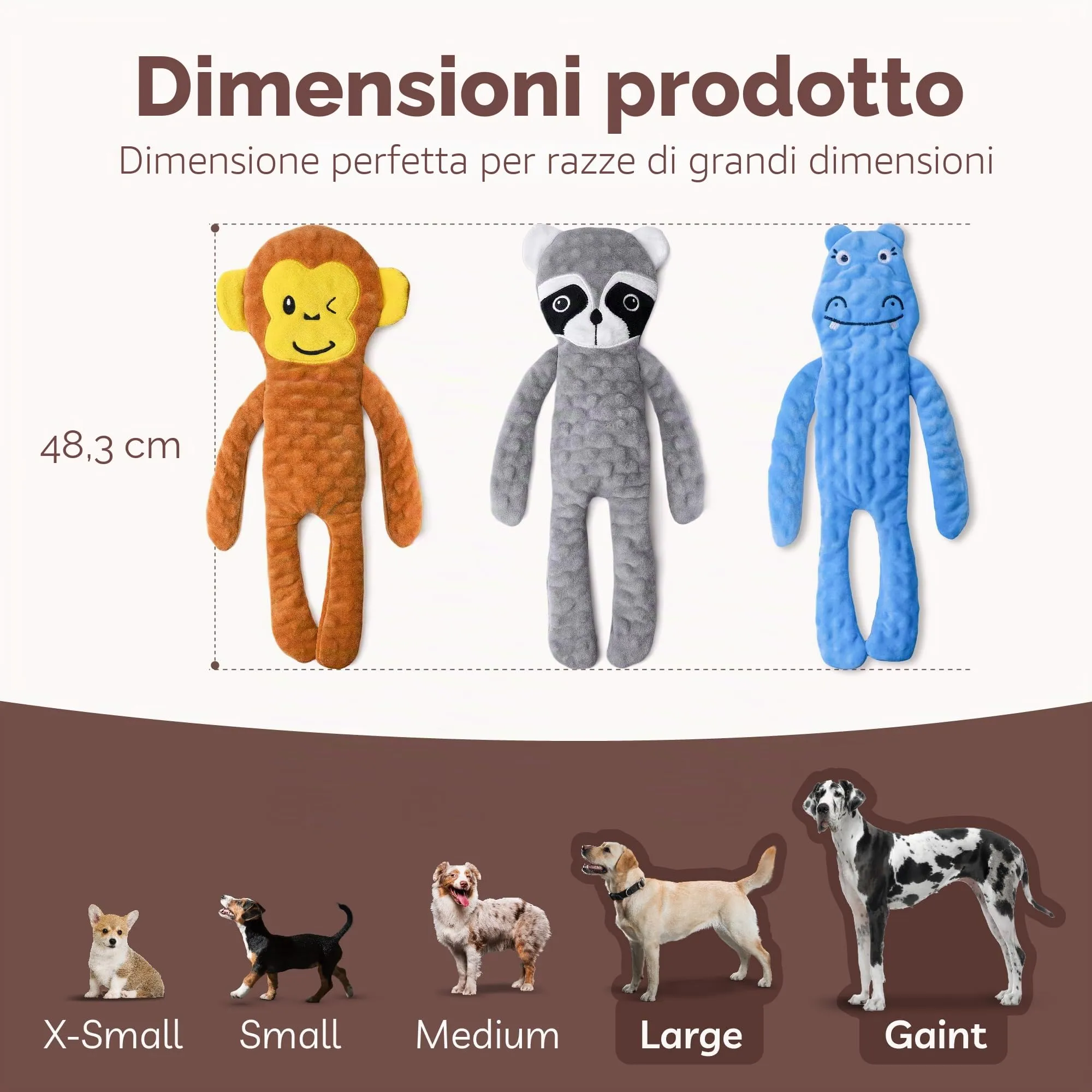 SHARLOVY Set di 5 Giocattoli Interattivi per Cani Senza Imbottitura con Crinkle per Dentizione e Noia - immagine 5