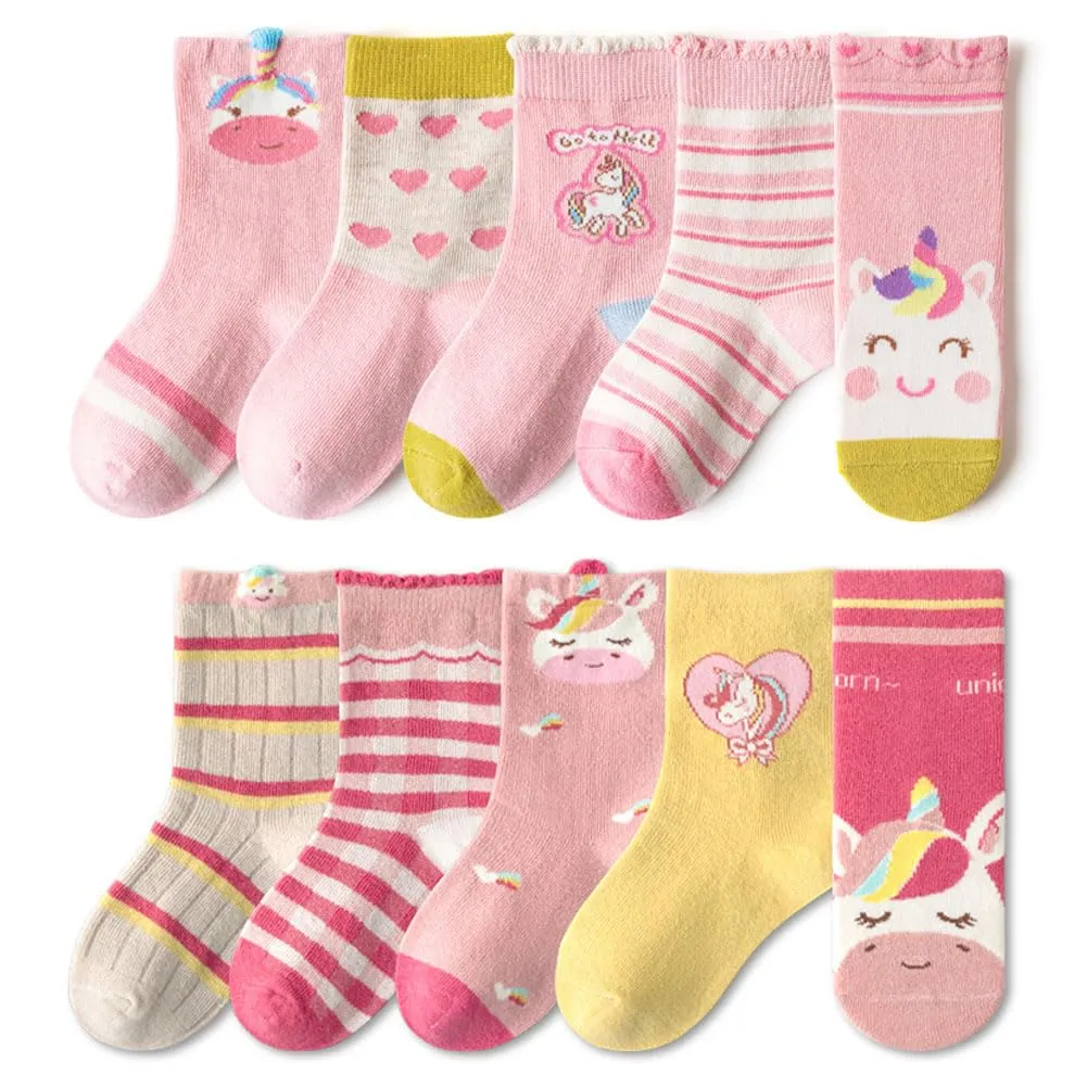 FedMois Calzini in Cotone Invernali Bambini Ragazzi Unicorno, 10 paia, taglia 23-26 - immagine 1