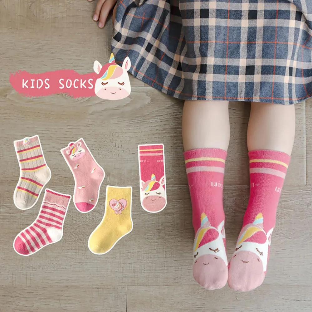 FedMois Calzini in Cotone Invernali per Bambini Ragazzi, Unicorno, 10 Paia, Taglia 19-22 - immagine 2