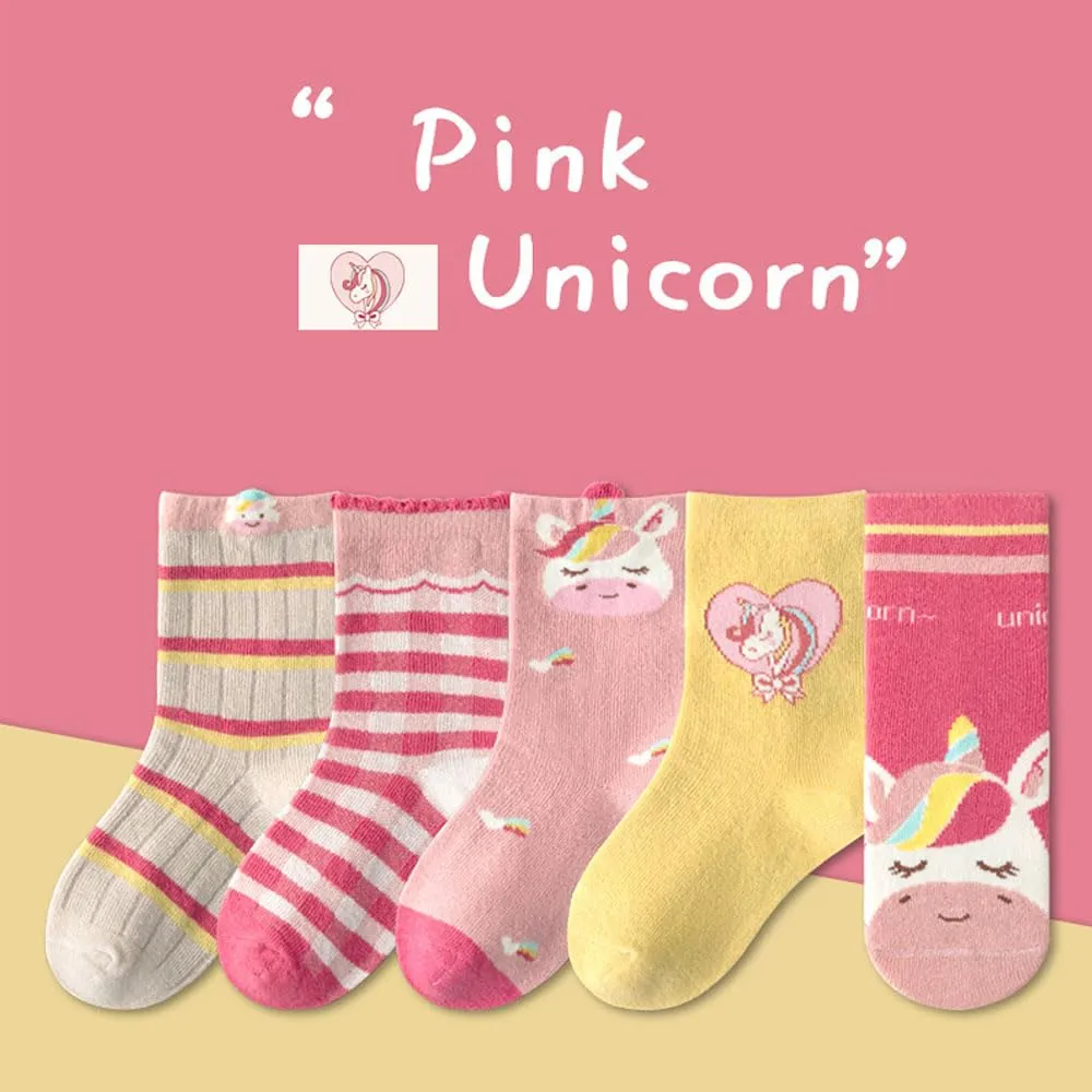 FedMois Calzini in Cotone Invernali per Bambini Ragazzi, Unicorno, 10 Paia, Taglia 19-22 - immagine 4