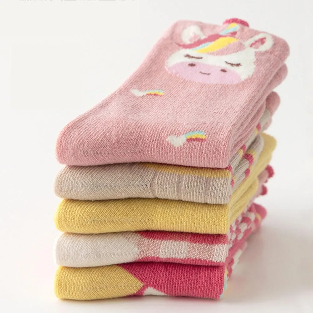 FedMois Calzini in Cotone Invernali per Bambini Ragazzi, Unicorno, 10 Paia, Taglia 19-22 - immagine 5