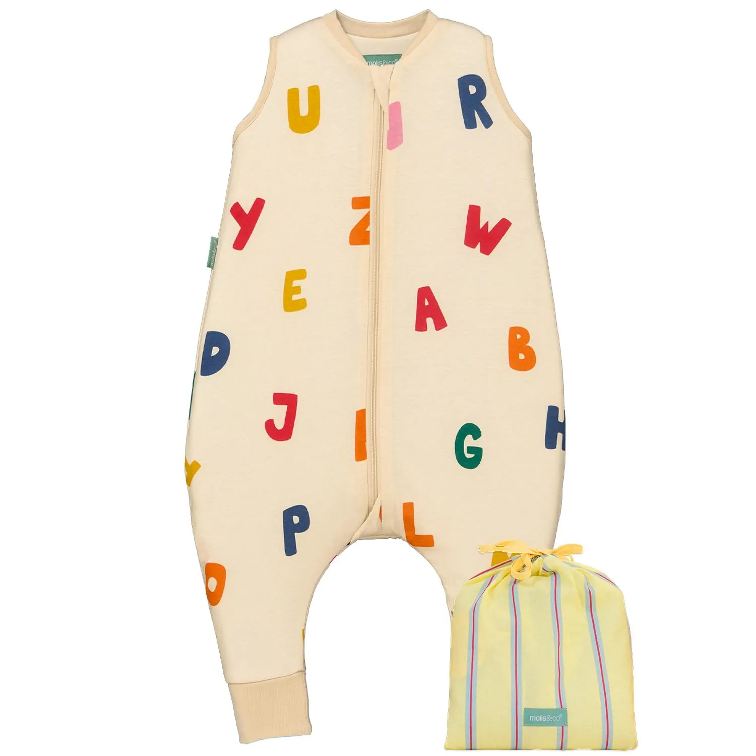 molis & co Sacco Nanna con piedini, 1 Tog, 100% Cotone Oeko-TEX 100, ABC, 4 anni - immagine 1