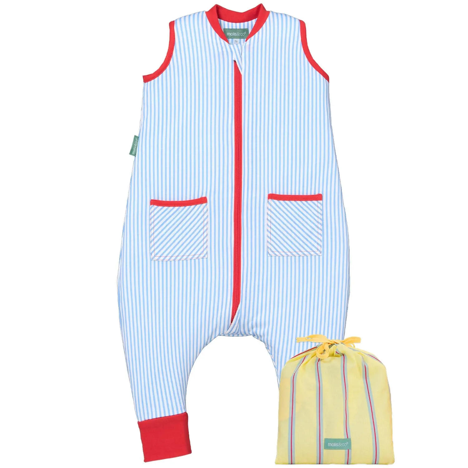 molis & co Sacco Nanna con piedini, 1 TOG, 100% Cotone Oeko-TEX 100, Sailor Blue, 3-6 mesi - immagine 1