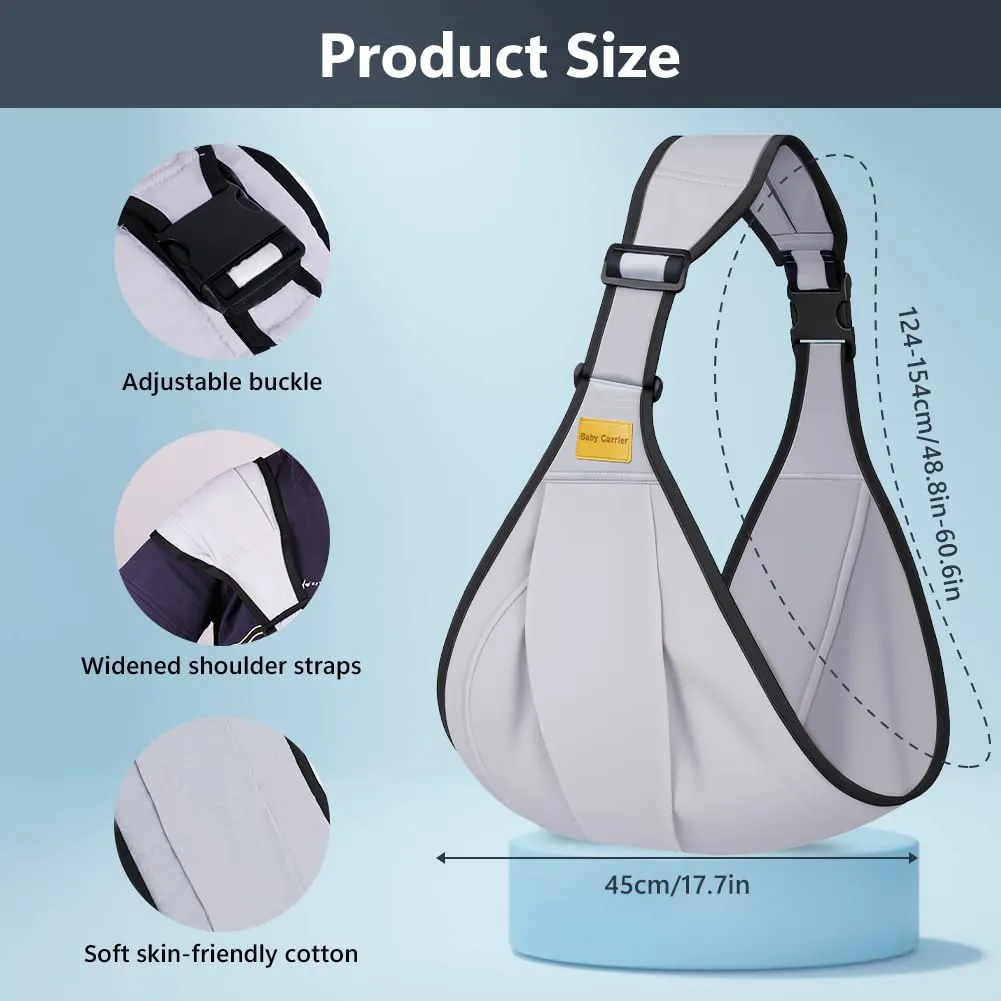 AOOWU Fascia Porta Bambino Ergonomica Regolabile, per Neonati 0-36 Mesi, max 25 Kg - immagine 2