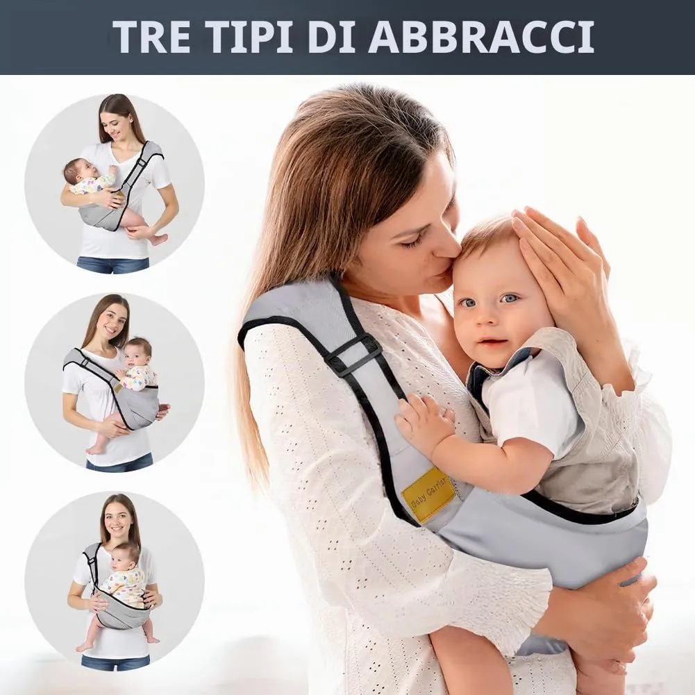 AOOWU Fascia Porta Bambino Ergonomica Regolabile, per Neonati 0-36 Mesi, max 25 Kg - immagine 4