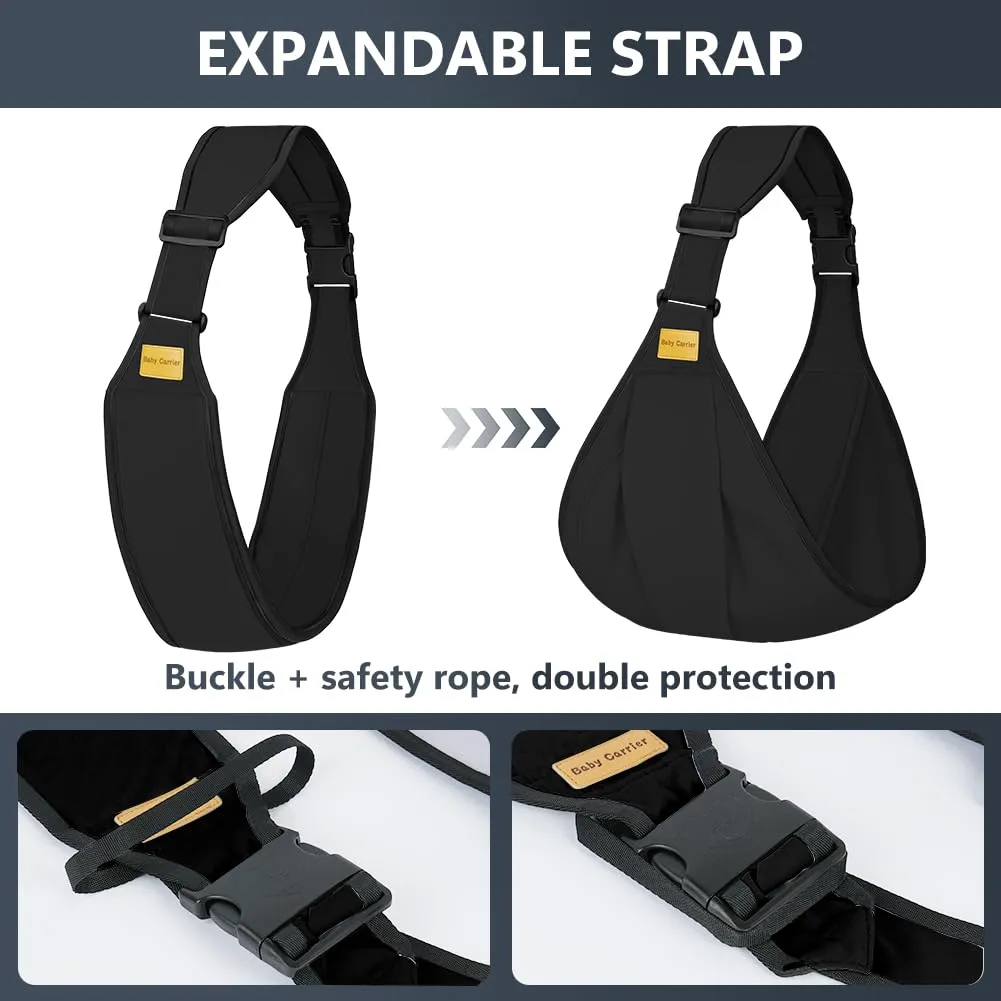 AOOWU Fascia Porta Bambino Ergonomica, Marsupio Regolabile per Neonati 0-36 Mesi, fino a 25 Kg - immagine 3