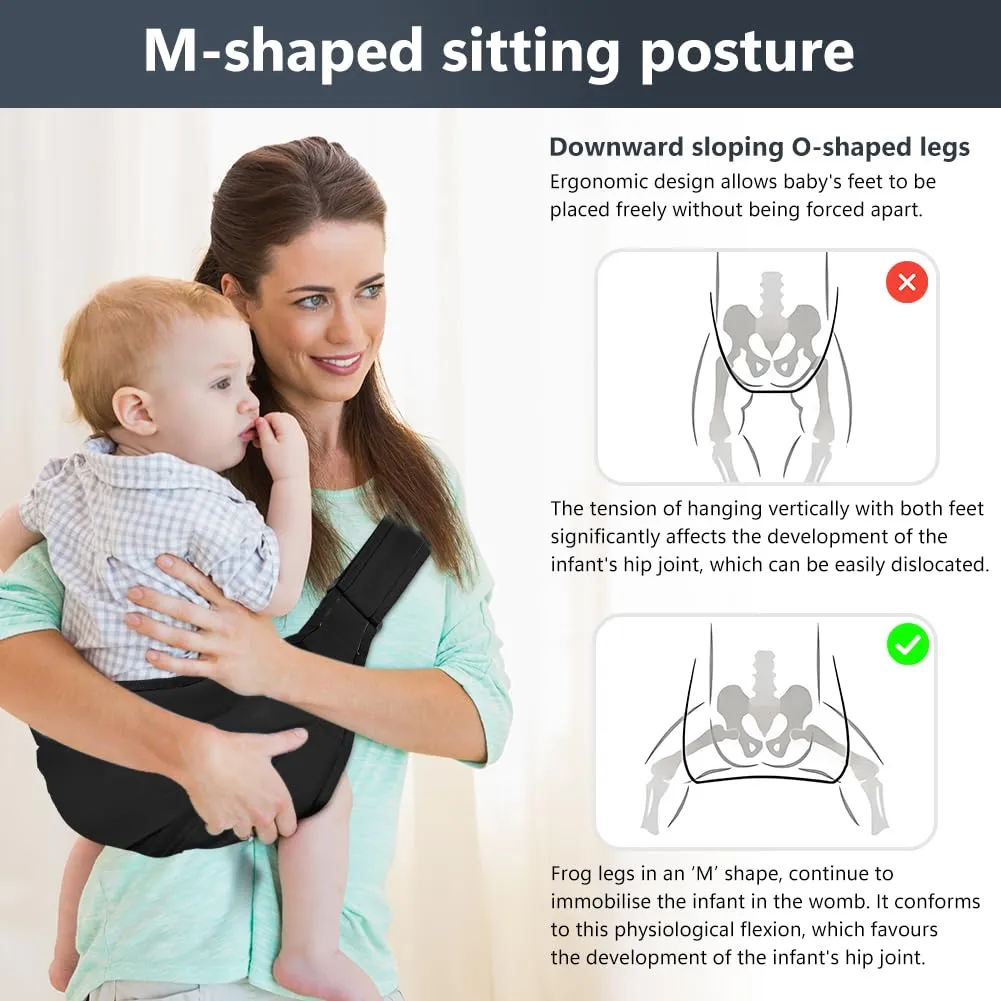 AOOWU Fascia Porta Bambino Ergonomica, Marsupio Regolabile per Neonati 0-36 Mesi, fino a 25 Kg - immagine 5