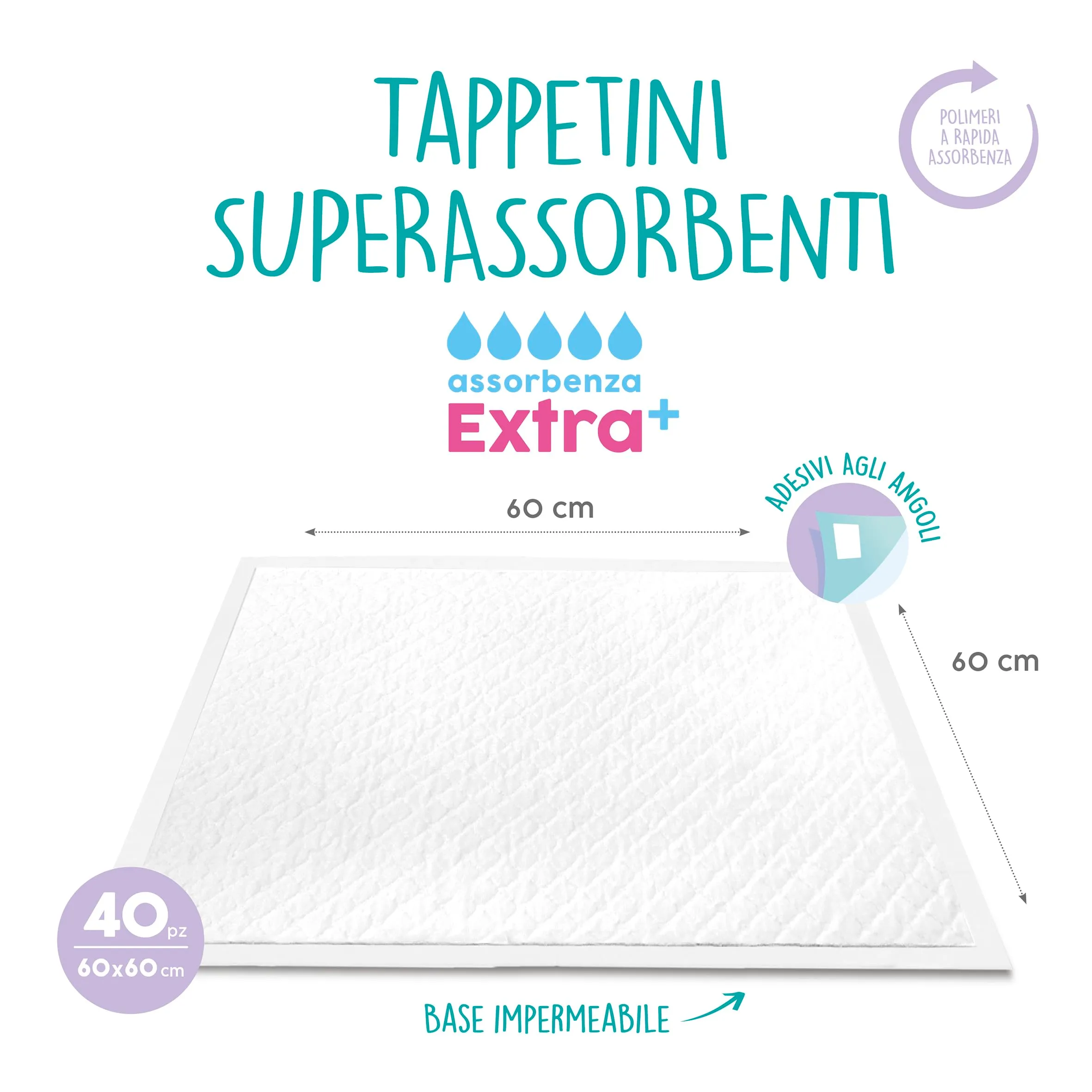 Best Friend PìStoP Extra+ Traversine Usa e Getta per Cani, 60x60 cm, 40 Pezzi - immagine 3