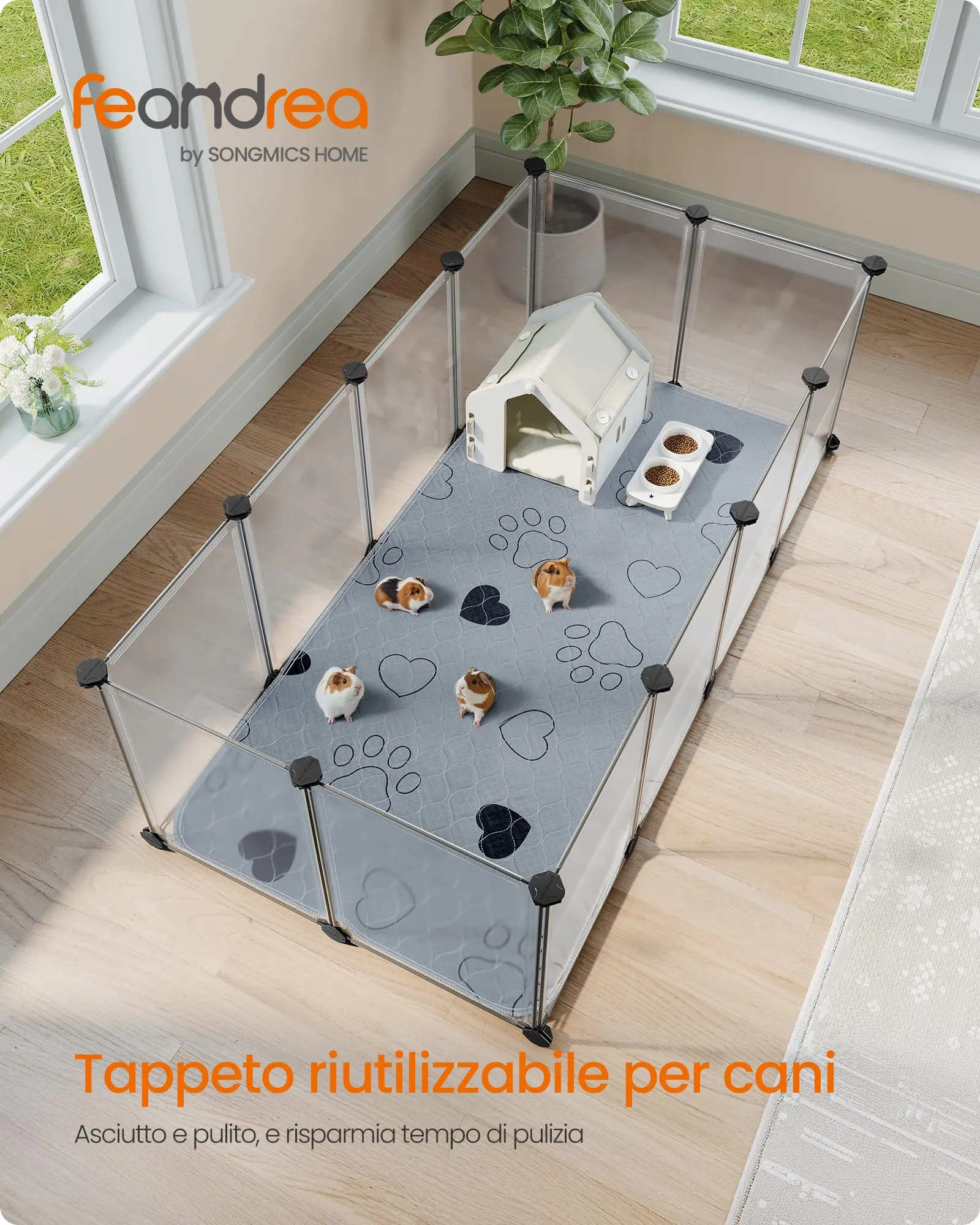 Feandrea Tappetini Lavabili per Cani, 2 Pezzi, 122 x 61 cm, Antiscivolo - immagine 2