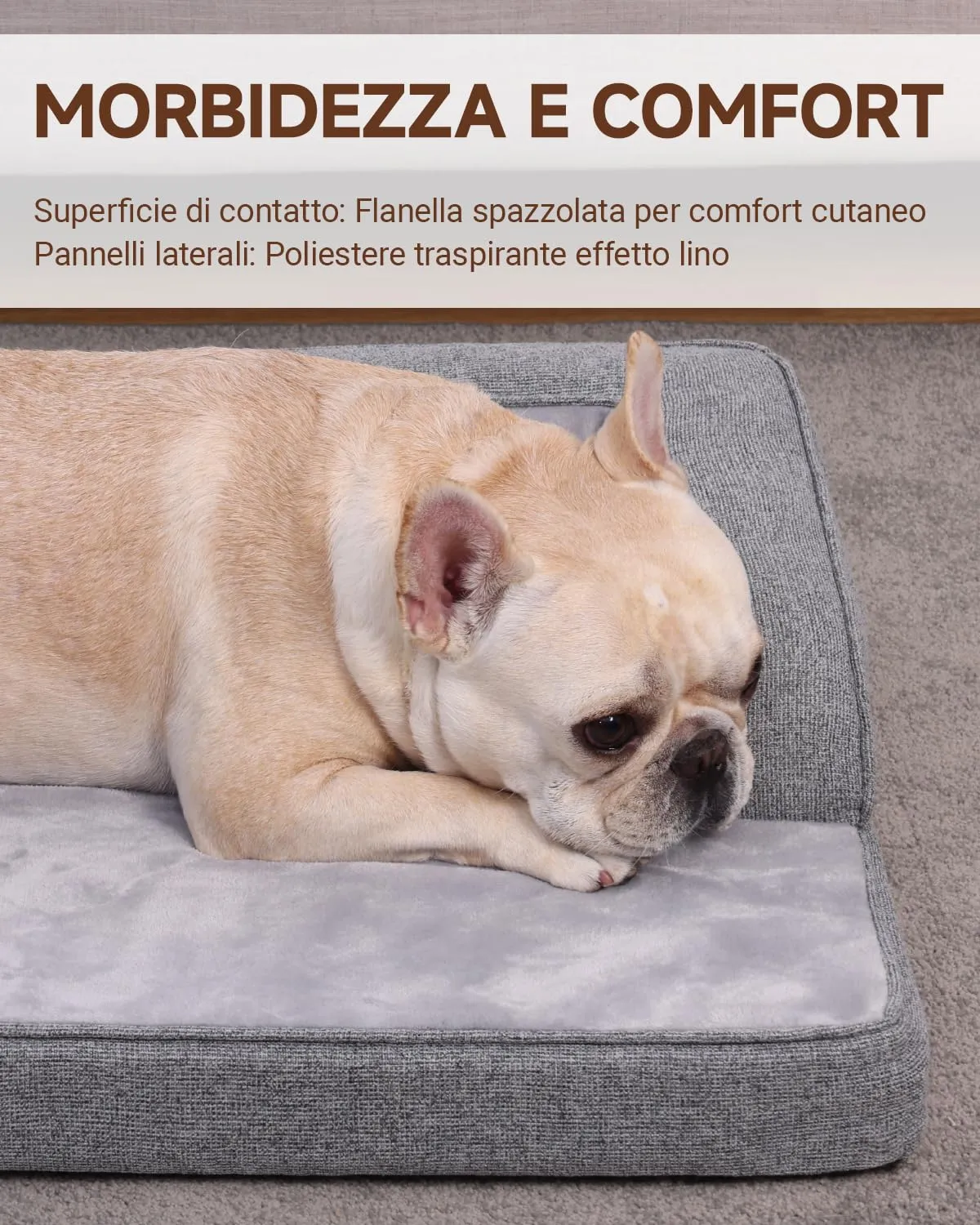 KSIIA Cuccia Cane Ortopedica Sfoderabile e Lavabile, 73x45x15cm - immagine 2