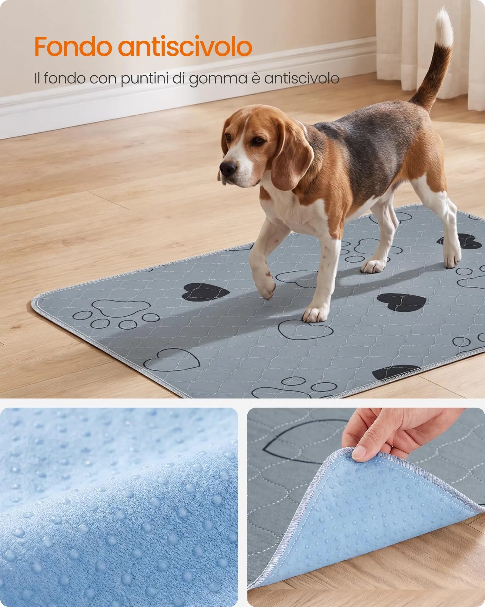 Feandrea Tappetini Lavabili per Cani, 2 Pezzi, 90 x 60 cm, Antiscivolo - immagine 6