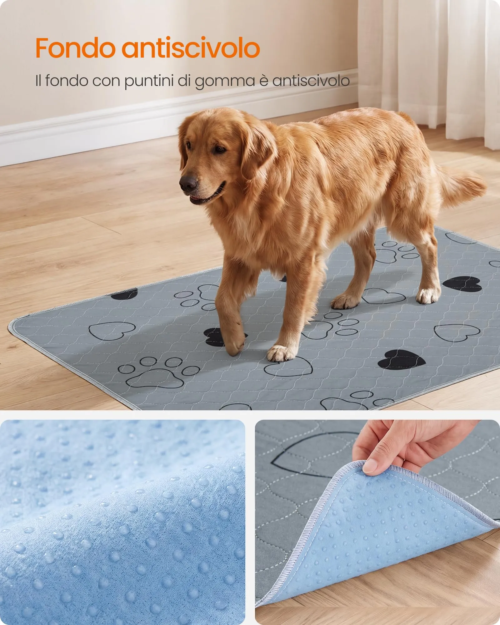 Feandrea Tappetini Lavabili per Cani, 2 Pezzi, 100 x 70 cm, Antiscivolo - immagine 6