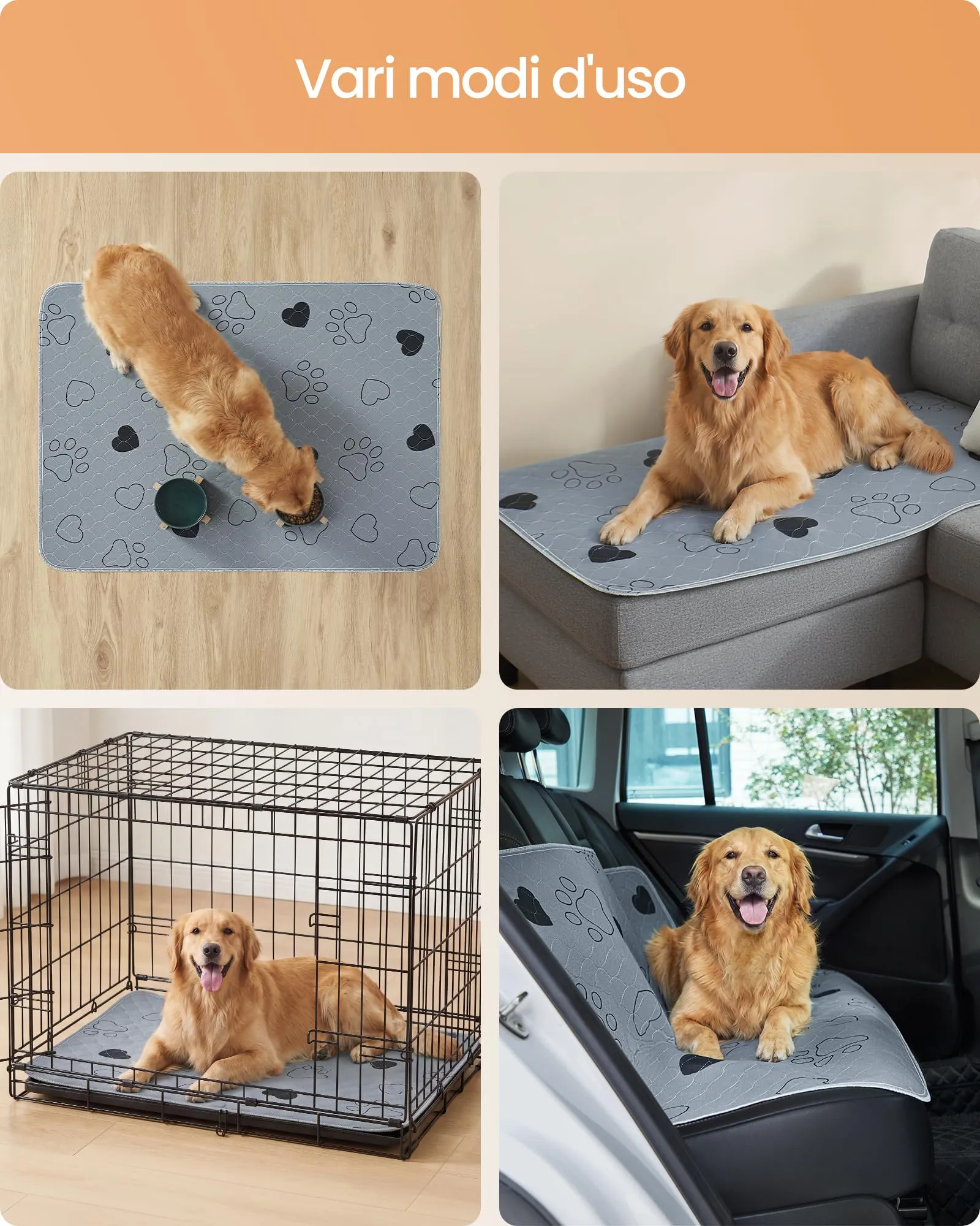 Feandrea Tappetini Lavabili per Cani, 2 Pezzi, 100 x 70 cm, Antiscivolo - immagine 8