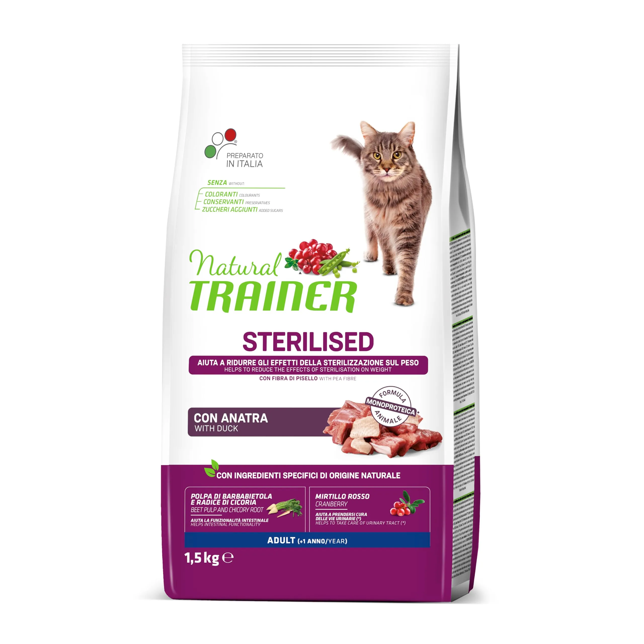 Trainer Cibo per Gatti Sterilizzati Monoproteico con Anatra, 1,5kg - immagine 1