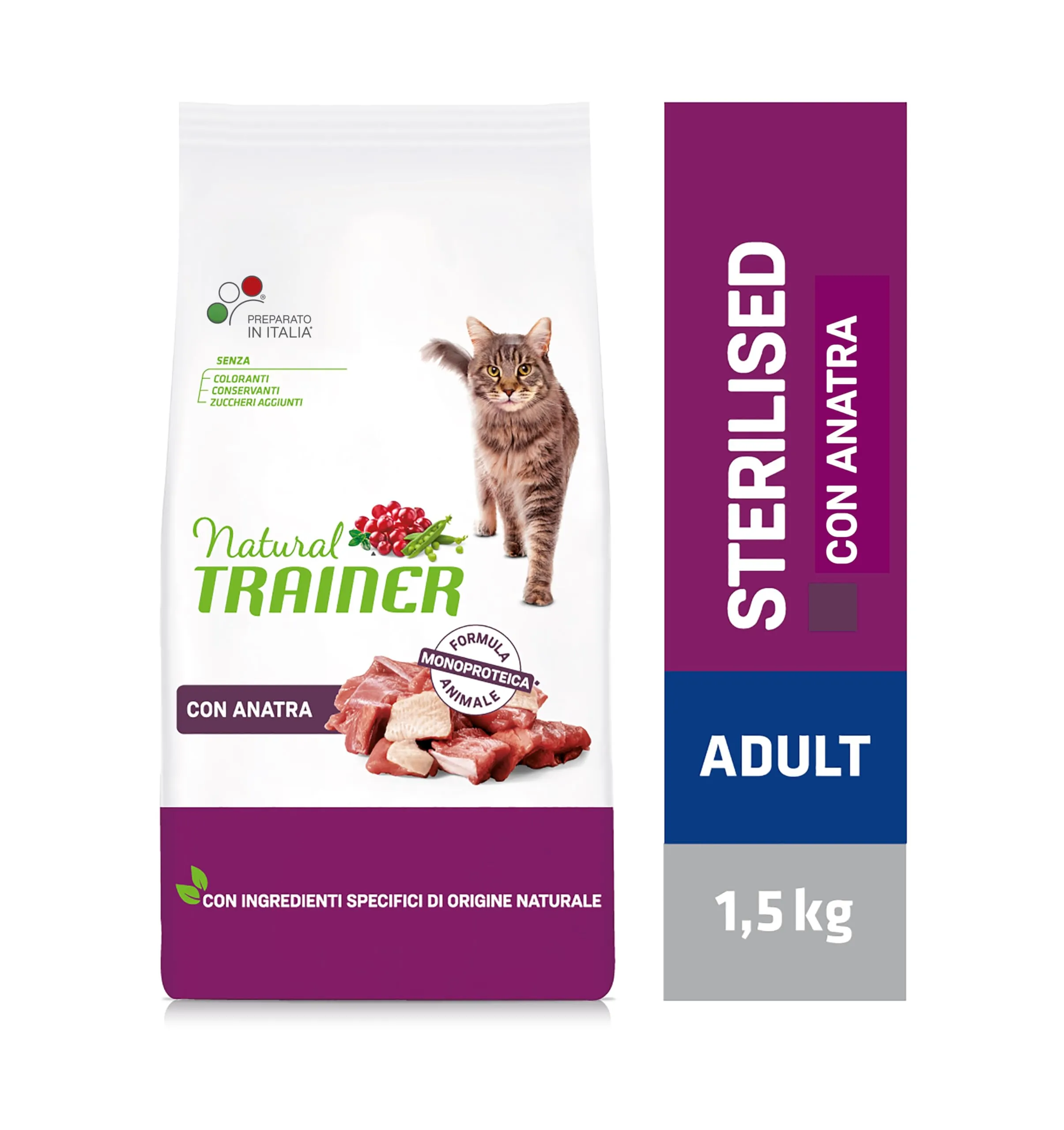 Trainer Cibo per Gatti Sterilizzati Monoproteico con Anatra, 1,5kg - immagine 2