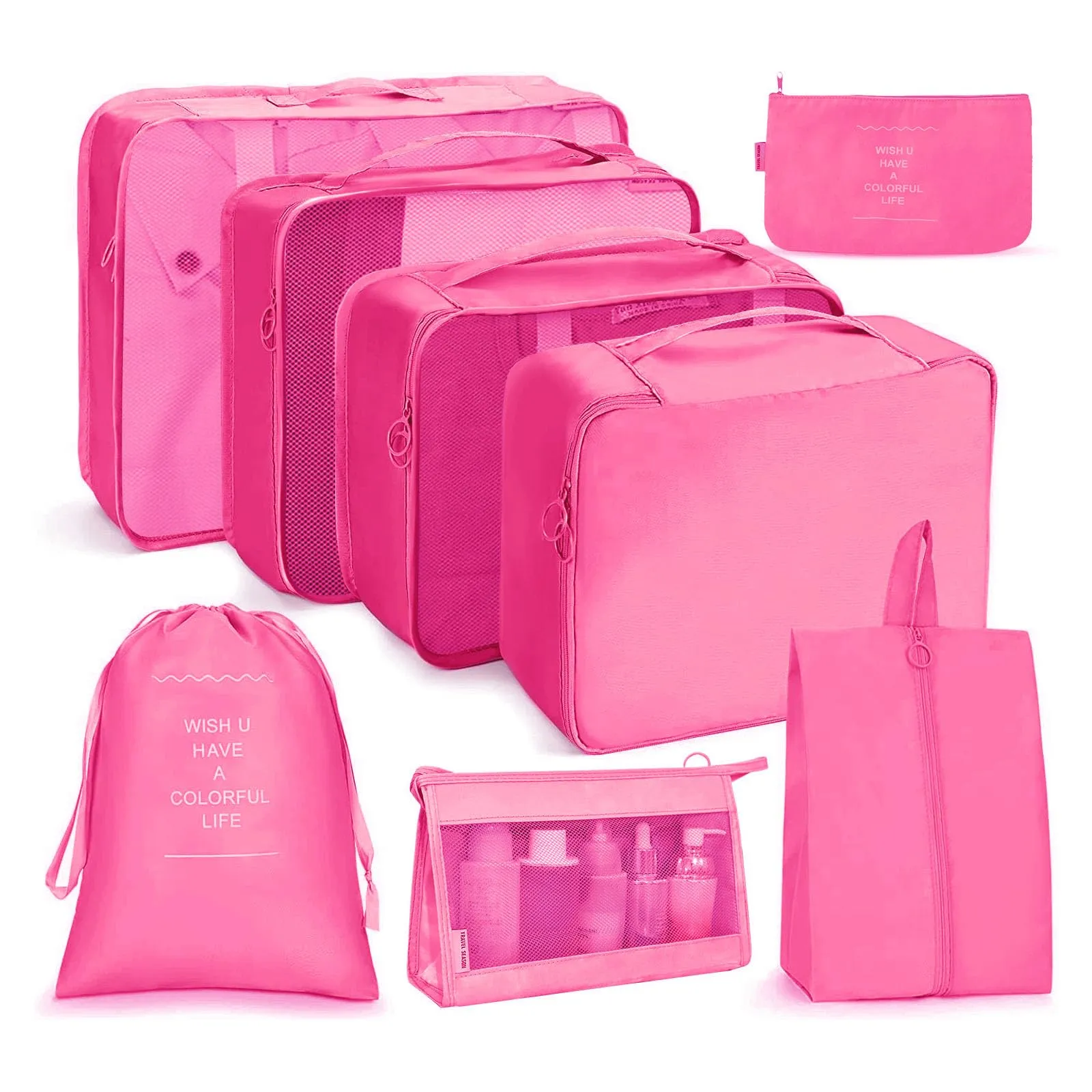 OSDUE Organizer Valigia 8 Pezzi, Packing Cubes Salvaspazio per Abbigliamento, Intimo e Calzature - immagine 1