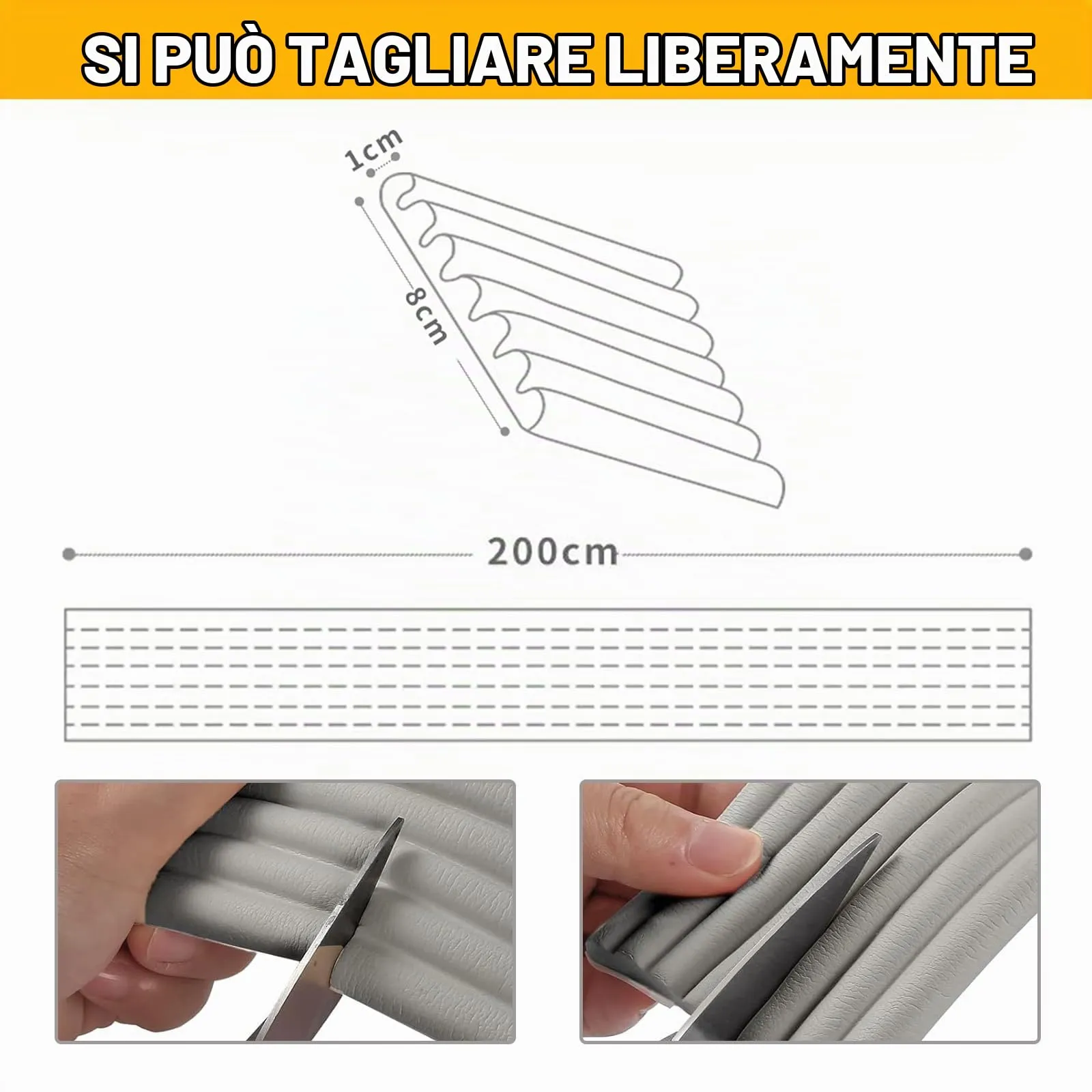 AnkekolyStar Paraspigoli in schiuma autoadesivi per mobili, 2M x 8CM, Bianco - immagine 2