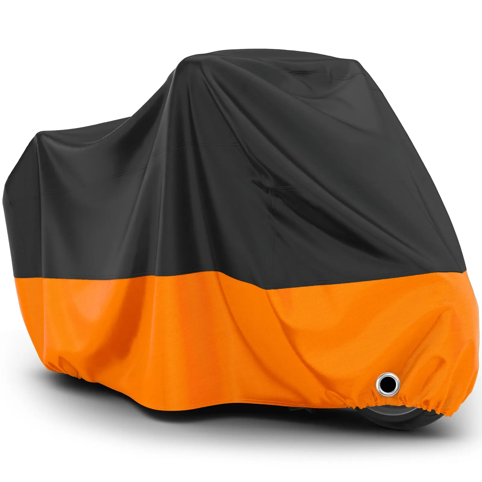 Favoto Telo Moto Impermeabile e Antipolvere Universale XXL, 245x105x125cm, Nero+Arancione - immagine 1
